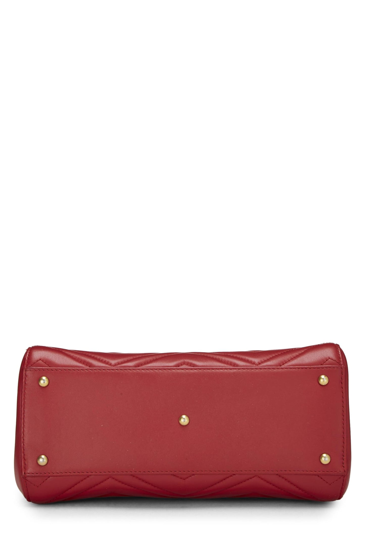 Gucci, Red Leather GG Marmont Top Handle Bag Small, Red
