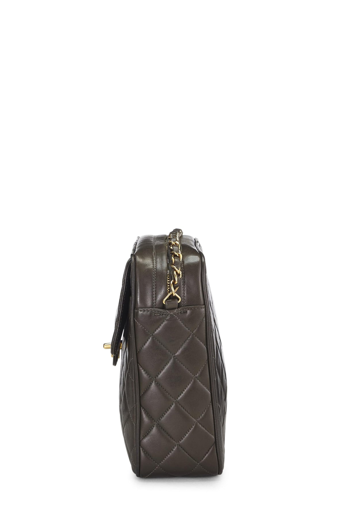 Chanel,  Green Quilted Lambskin Pocket Camera Bag Large, Green