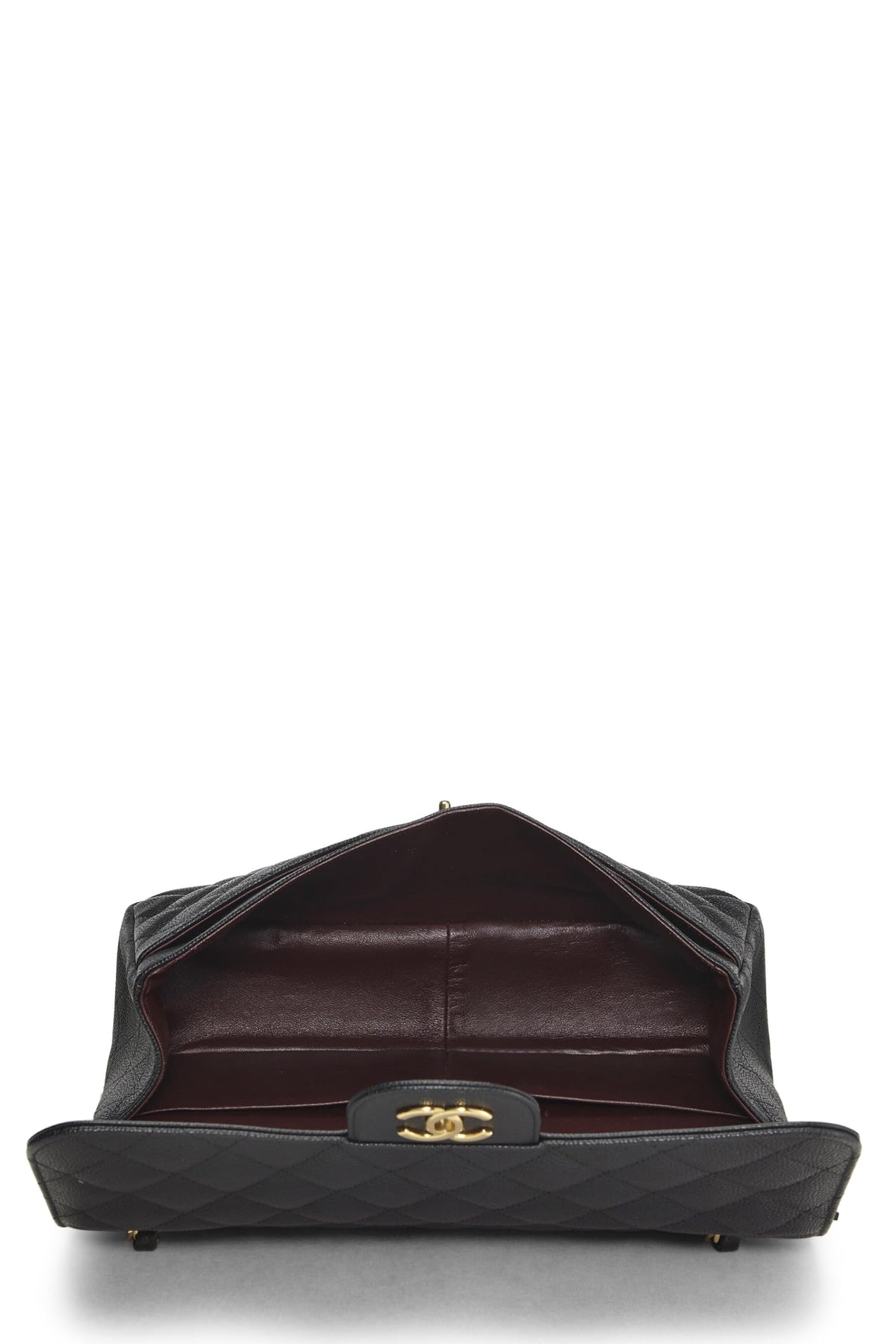 Chanel,  Black Quilted Caviar New Classic Double Flap Jumbo, Black
