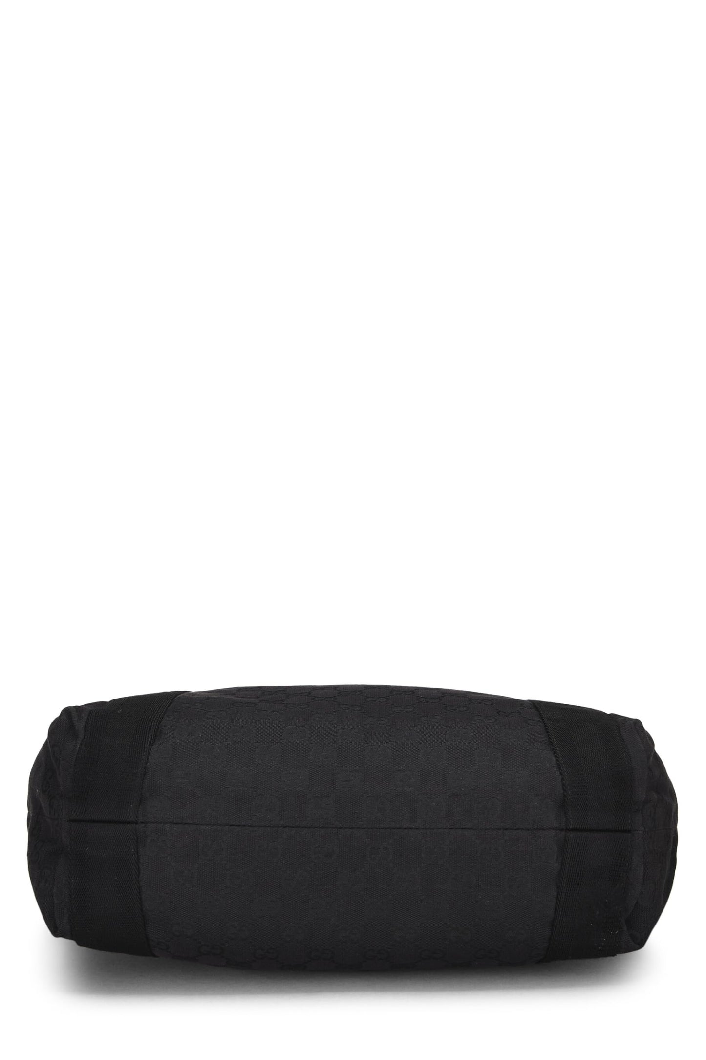 Gucci, Black Original GG Canvas Flat Web Tote, Black