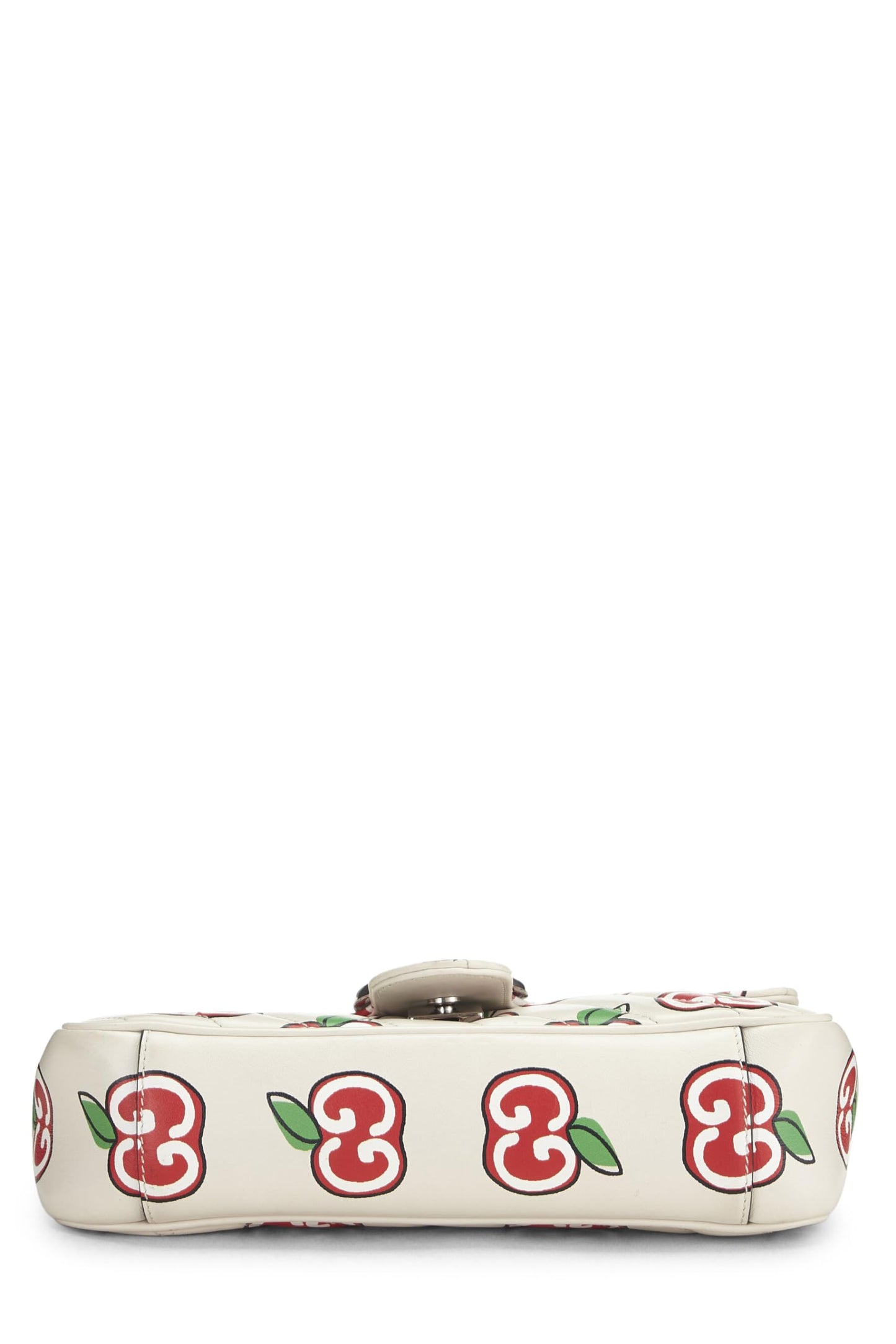 Gucci, White Leather Marmont Apple Shoulder Bag Small, White