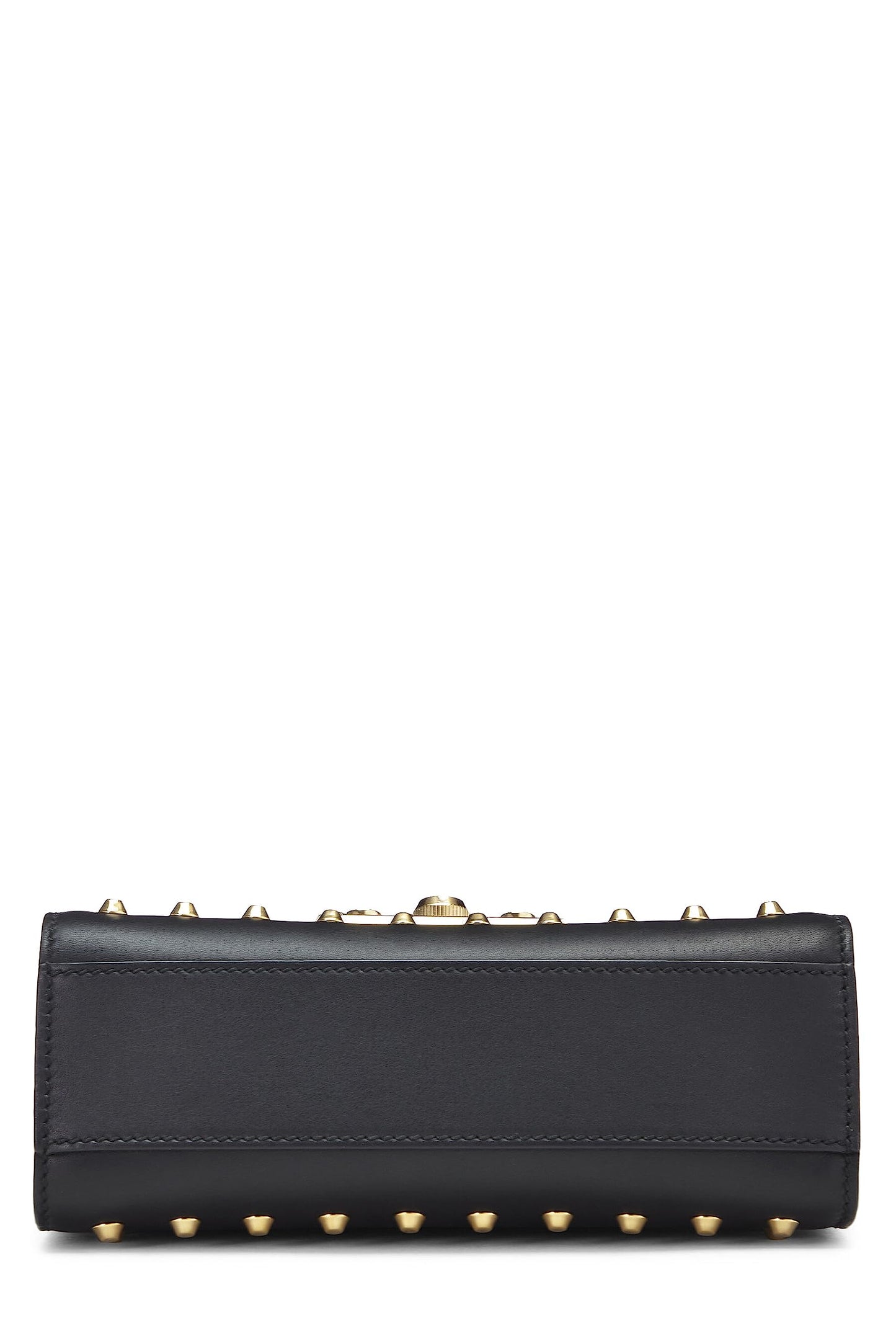 Gucci, Black Leather Studded Padlock Shoulder Bag Small, Black