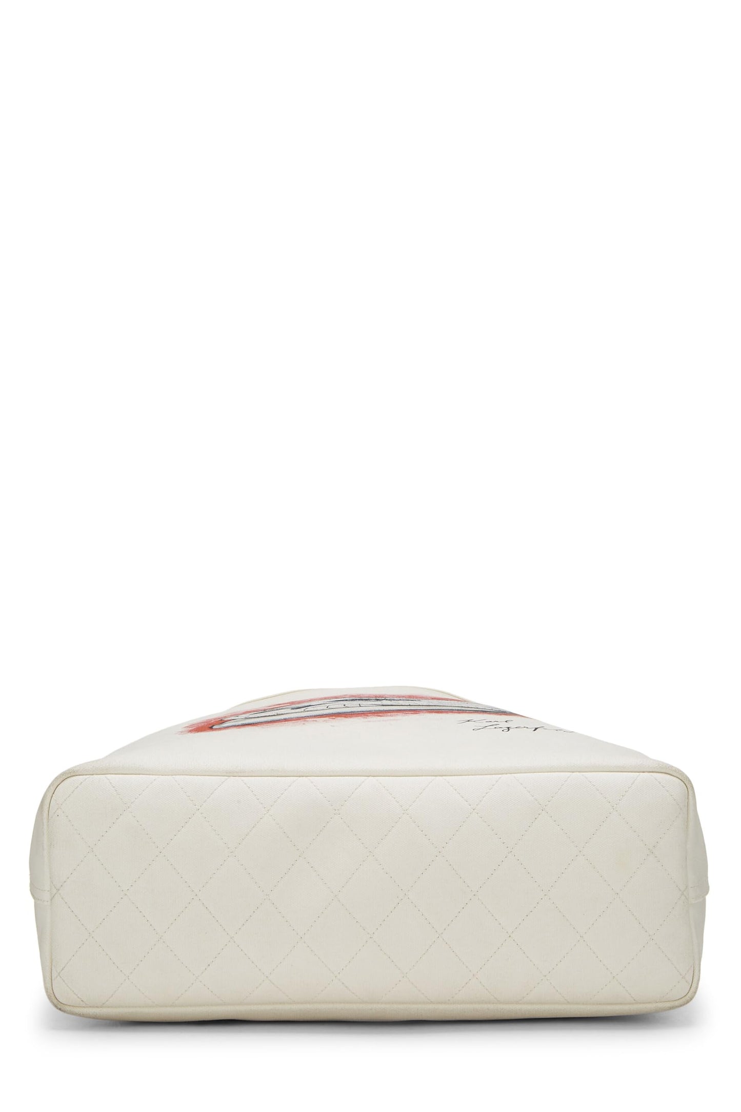 Chanel,  White Canvas Mobile Art Tote, White