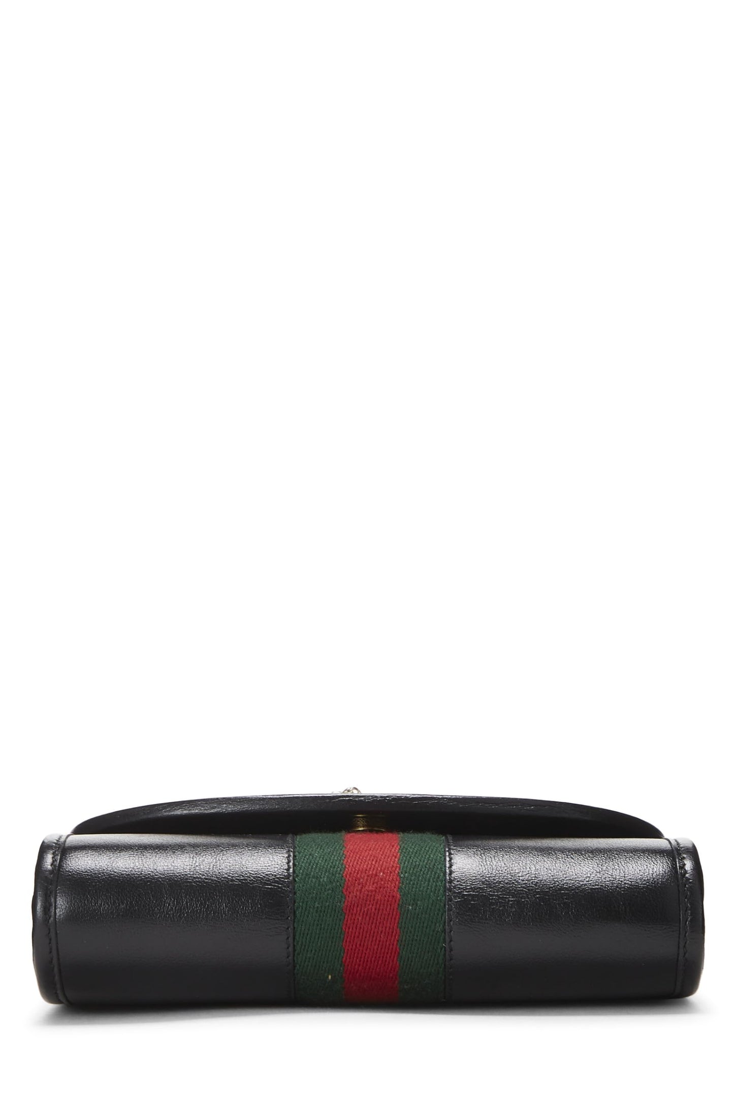 Gucci, Black Leather Web Rajah Shoulder Bag Mini, Black
