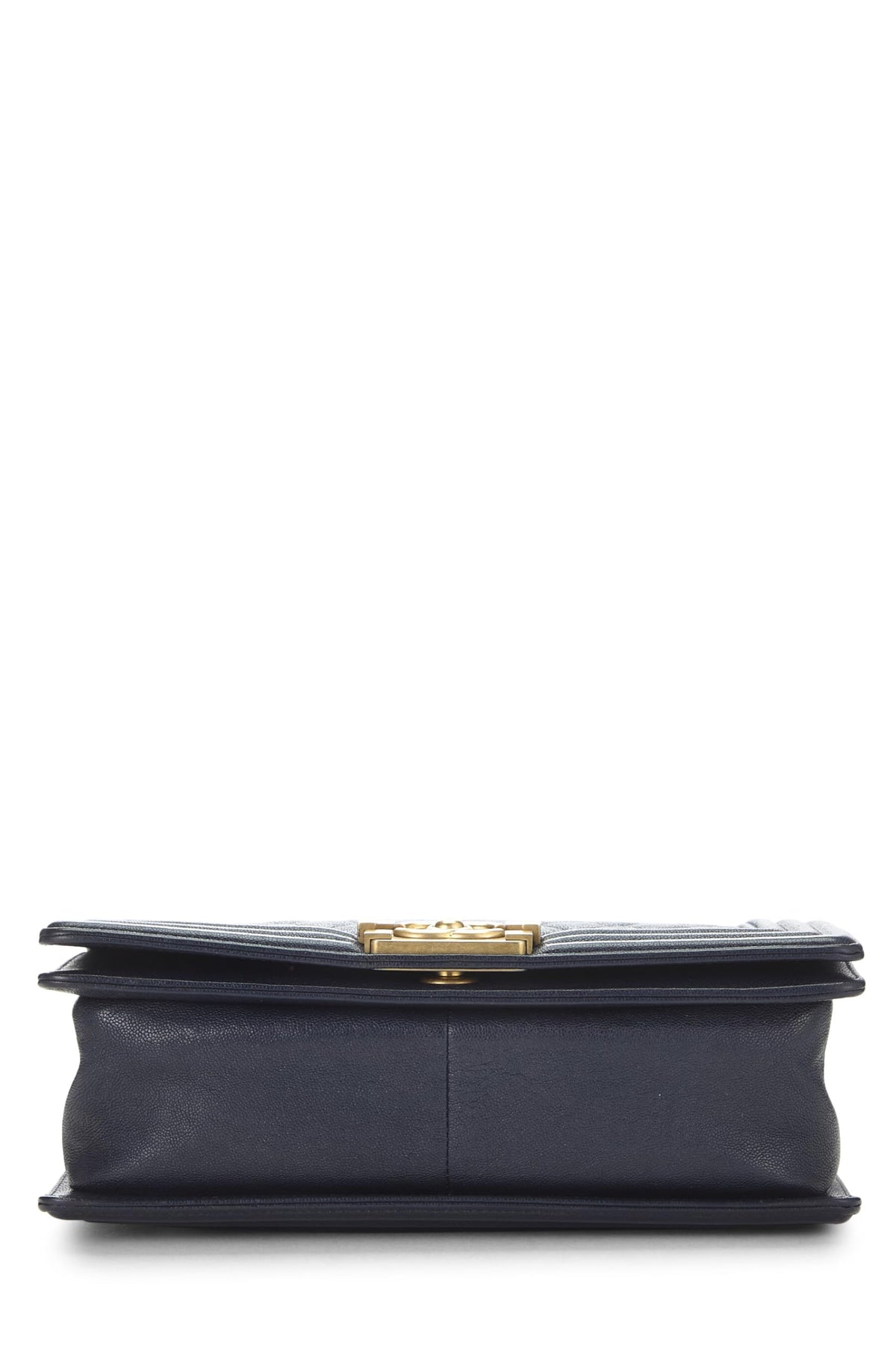 Chanel,  Navy Quilted Caviar Boy Bag Medium, Navy