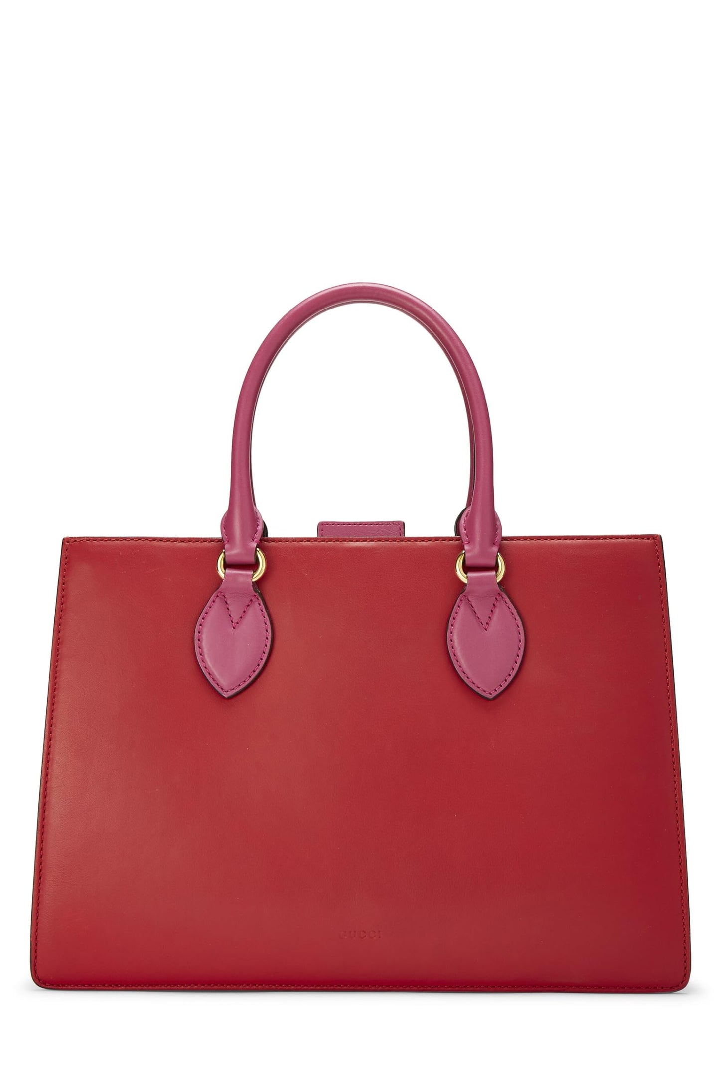 Gucci, Pink & Red Leather Top Handle Tote, Multi