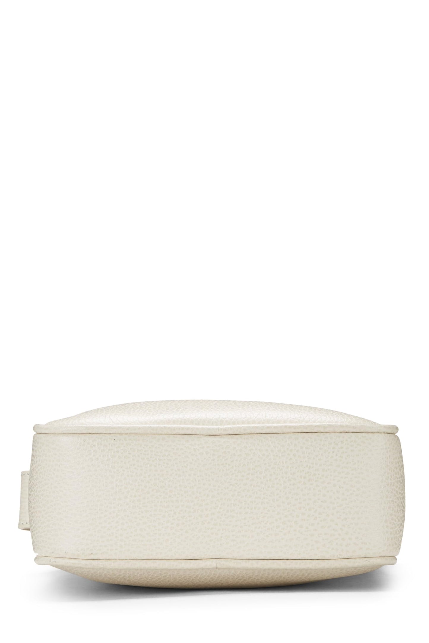 Gucci, White Logo Print Leather Vertical Camera Bag Small, White