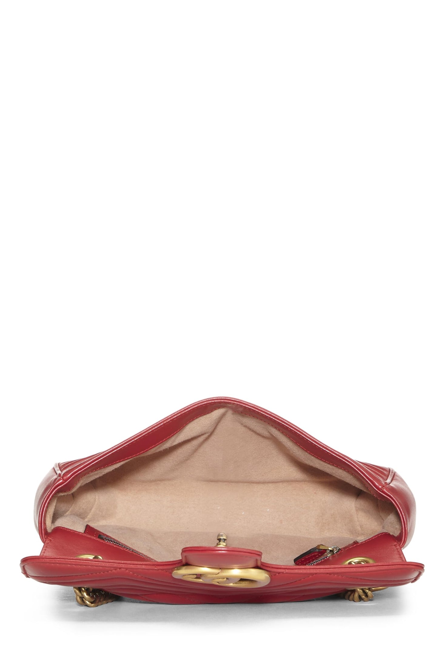 Gucci, Red Leather GG Marmont Shoulder Bag Small, Red