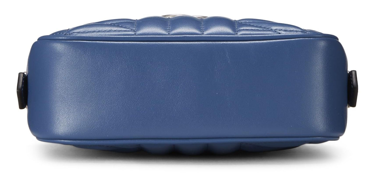 Gucci, Blue GG Marmont Crossbody Mini, Blue