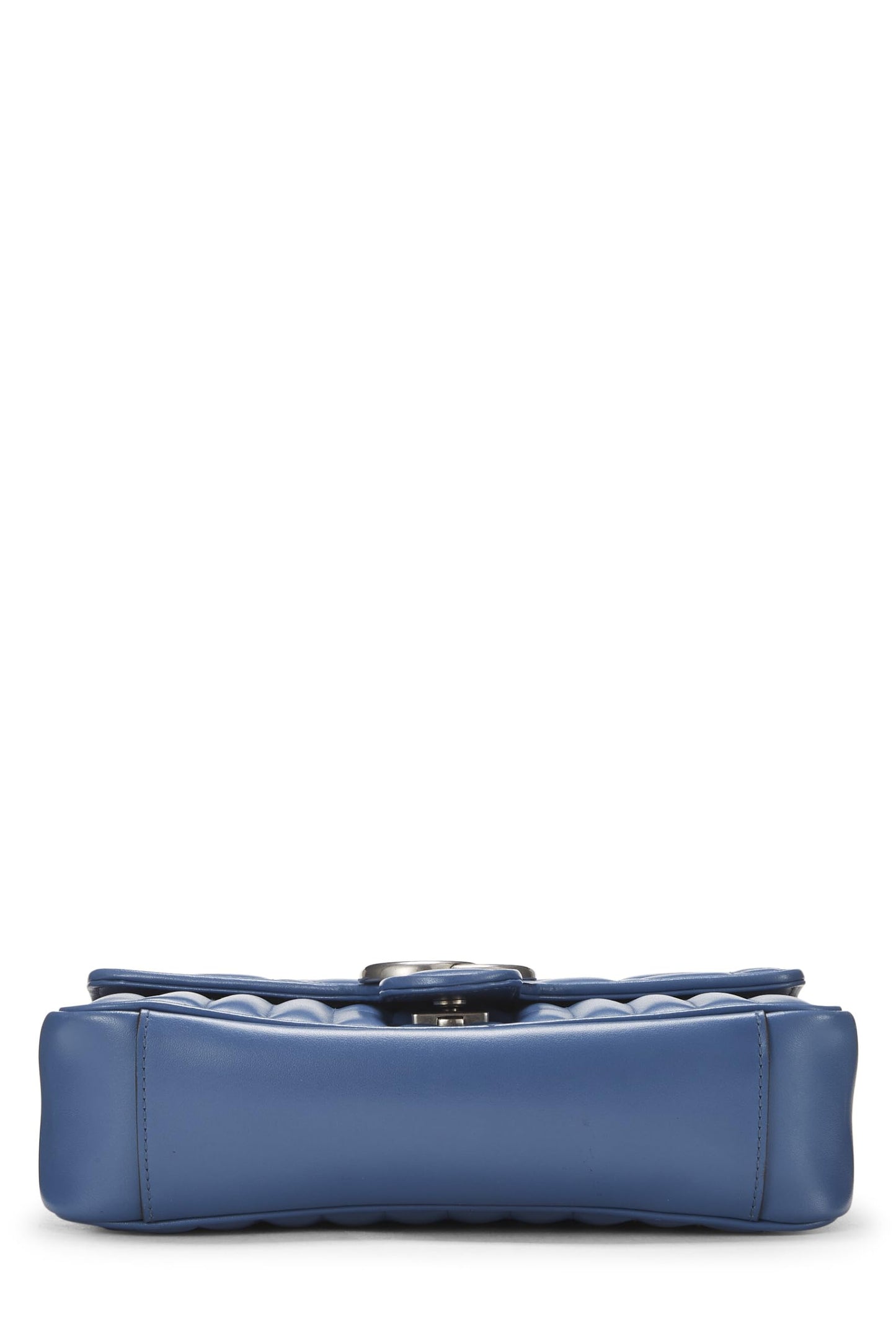 Gucci, Blue Leather Marmont Matelassé Shoulder Bag, Blue