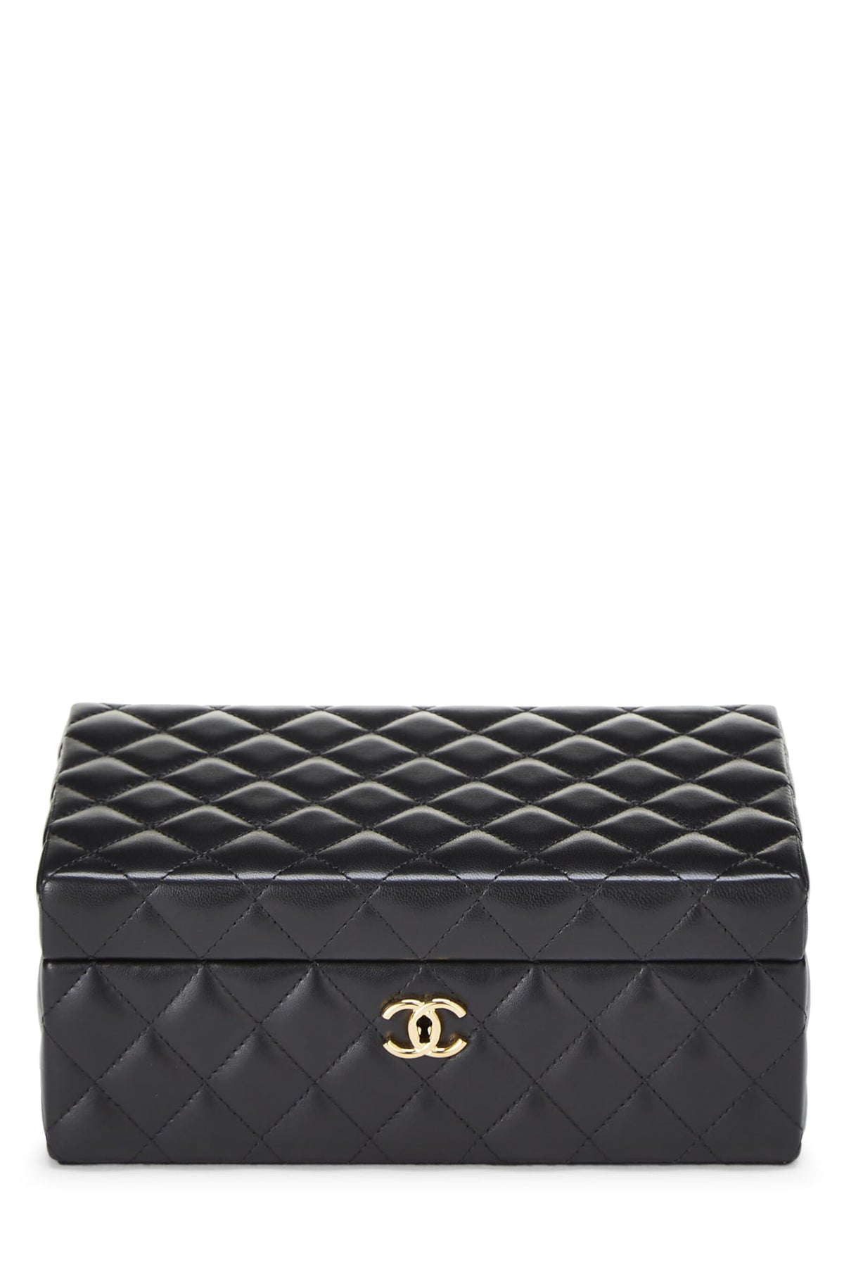 Chanel,  Black Quilted Lambskin Jewelry Chest Small, Black