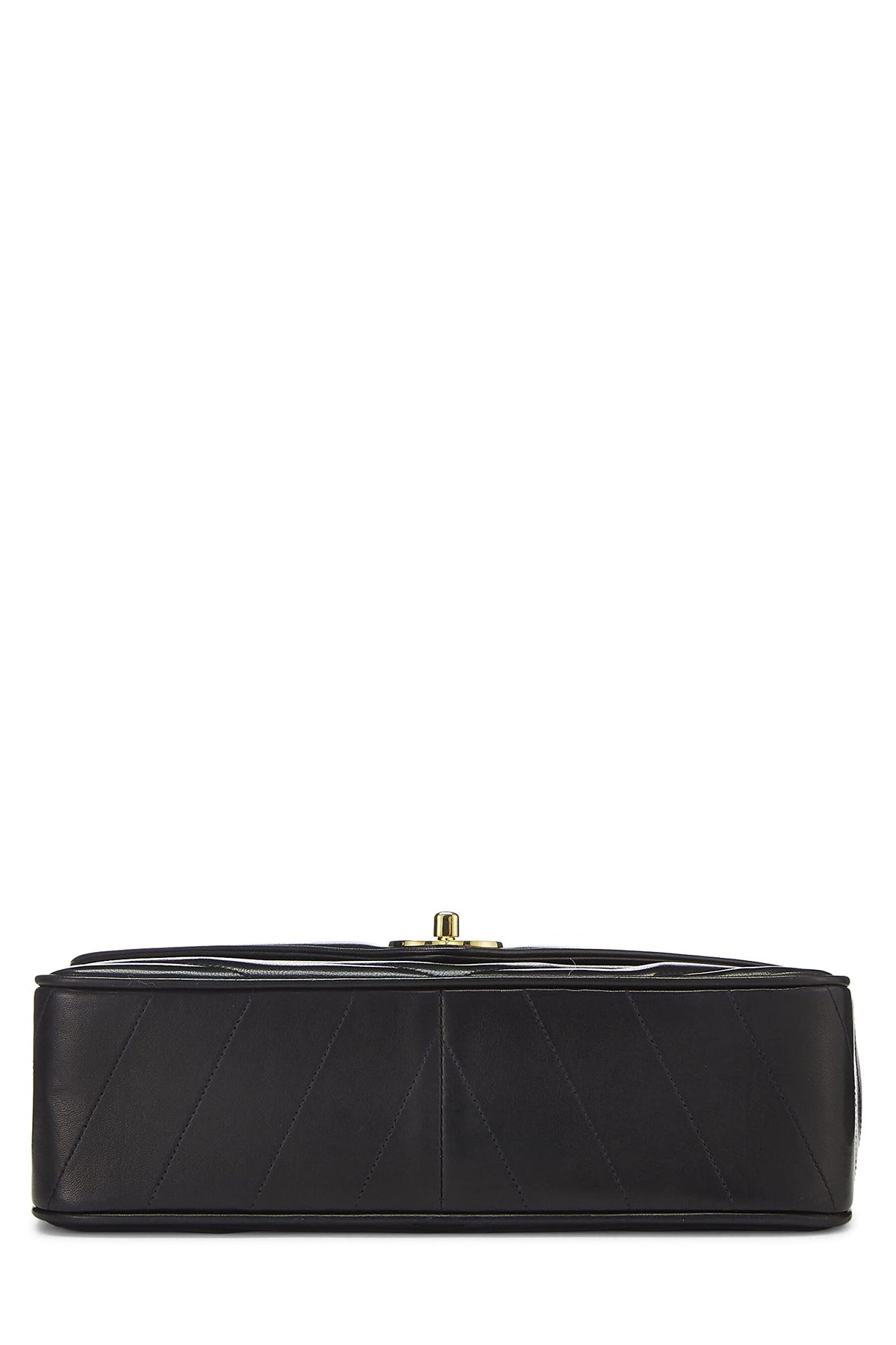 Chanel,  Black Chevron Lambskin Envelope Flap Medium, Black