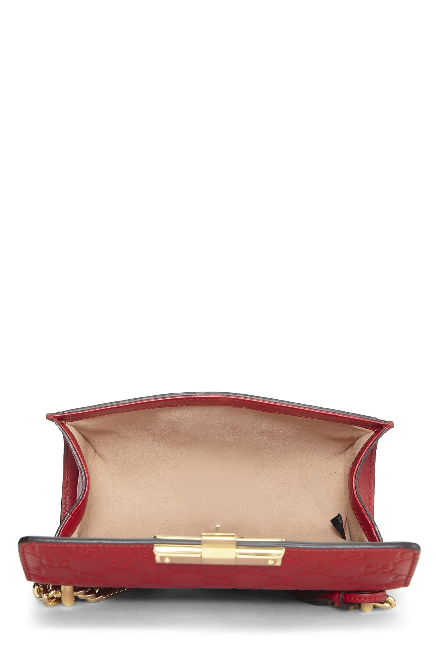 Gucci, Red Guccissima Leather Padlock Bag Small, Red