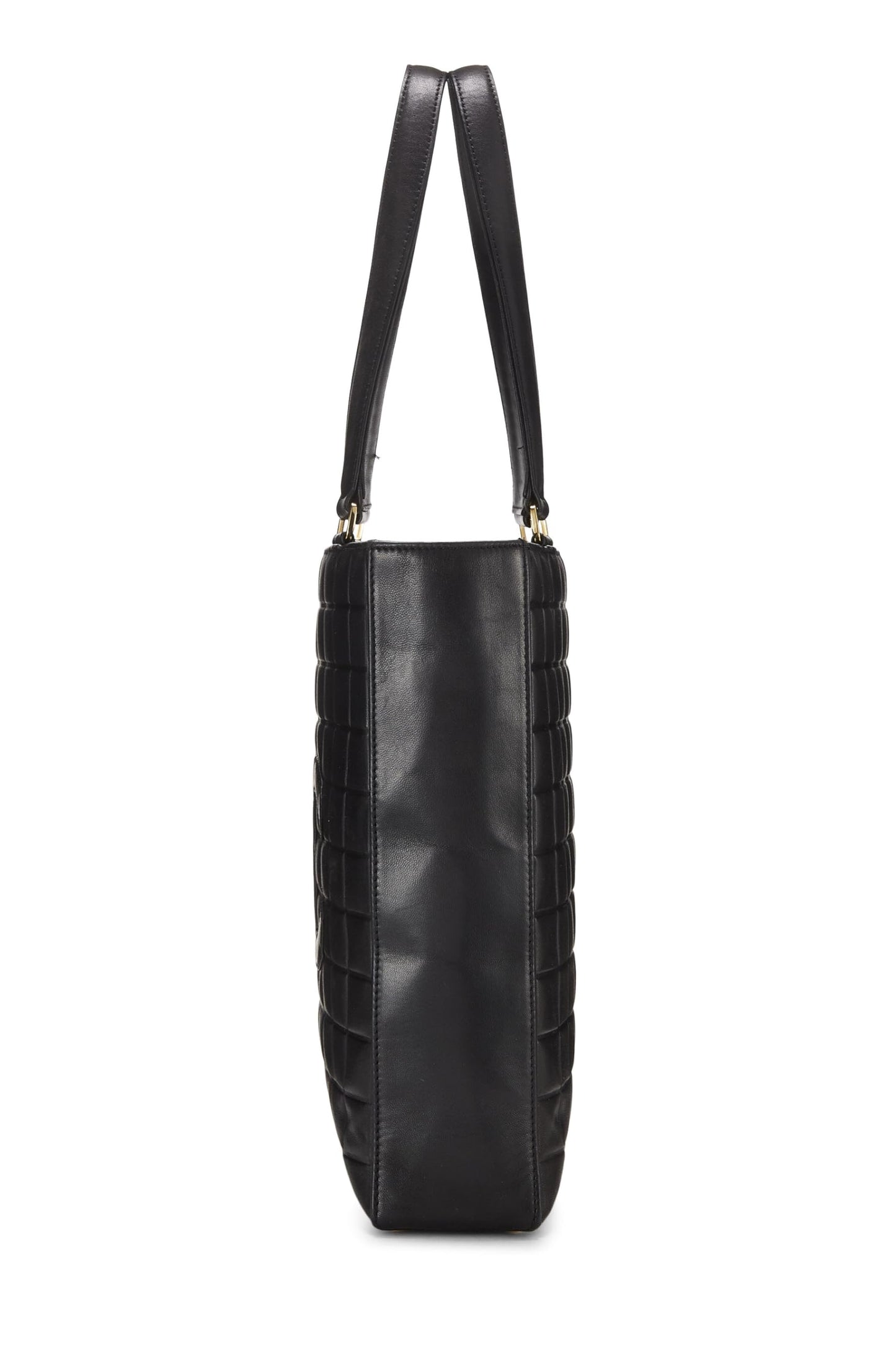 Chanel,  Black Lambskin Chocolate Bar Tote, Black