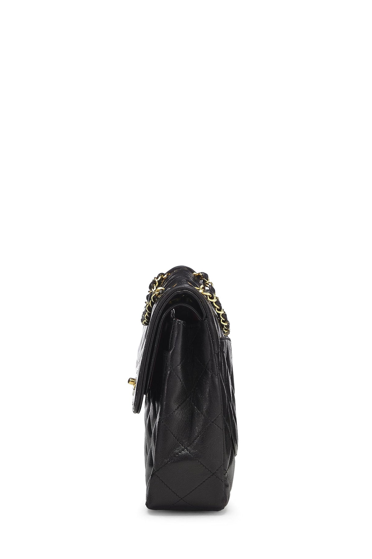 Chanel,  Black Quilted Lambskin Paris Limited Double Flap Jumbo, Black