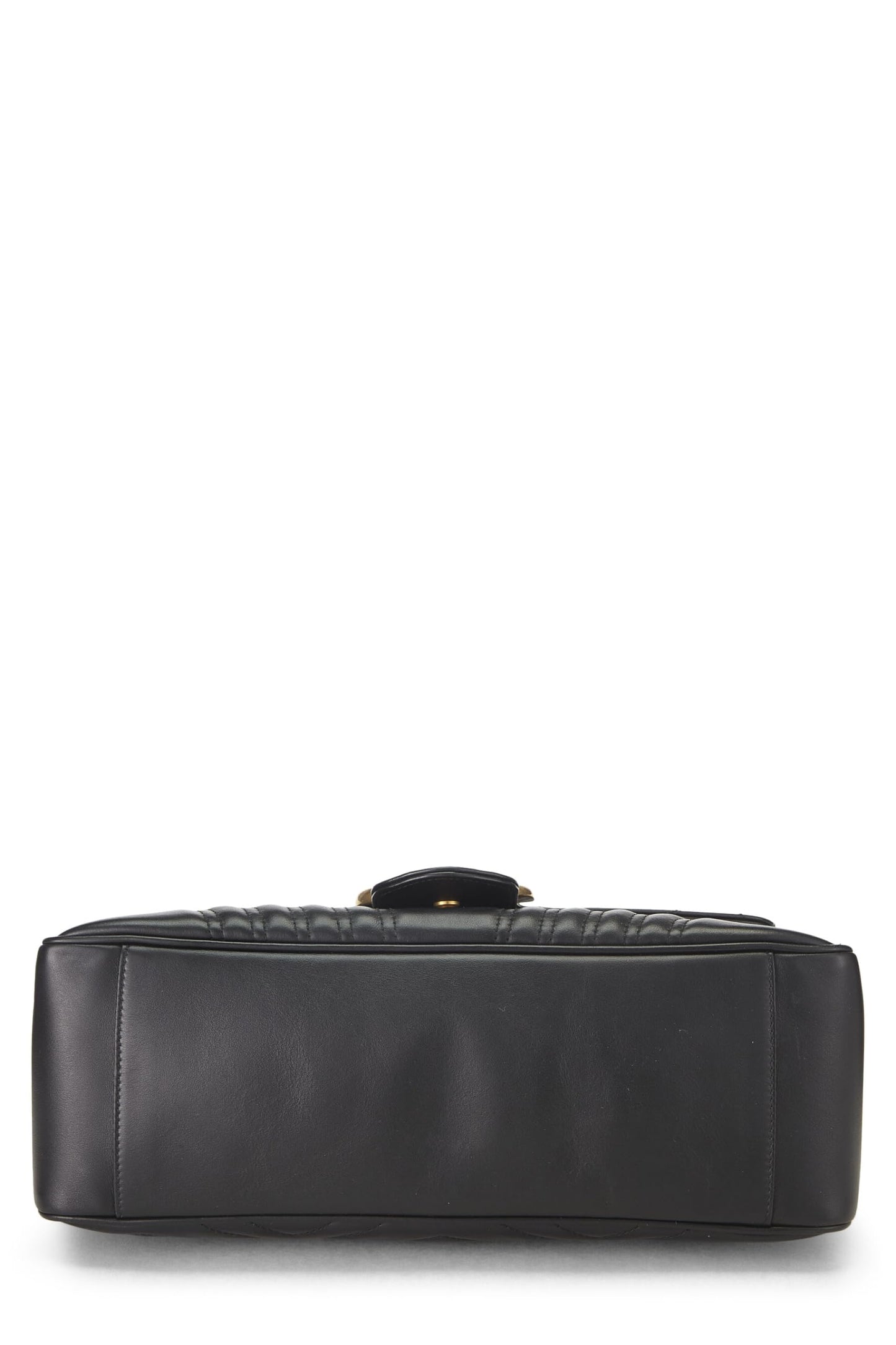 Gucci, Black Leather GG Marmont Top Handle Shoulder Bag Medium, Black