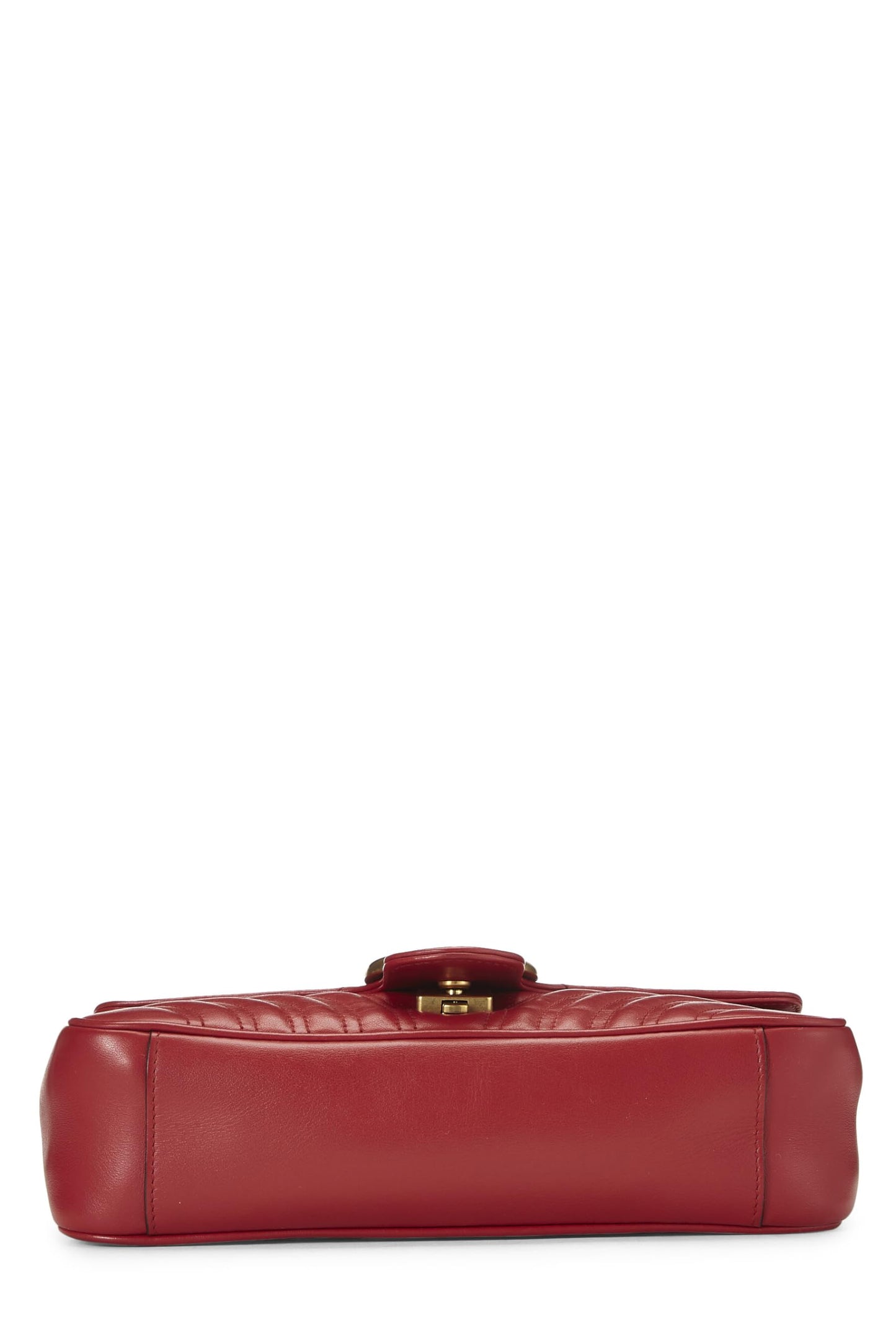 Gucci, Red Leather GG Marmont Shoulder Bag Small, Red