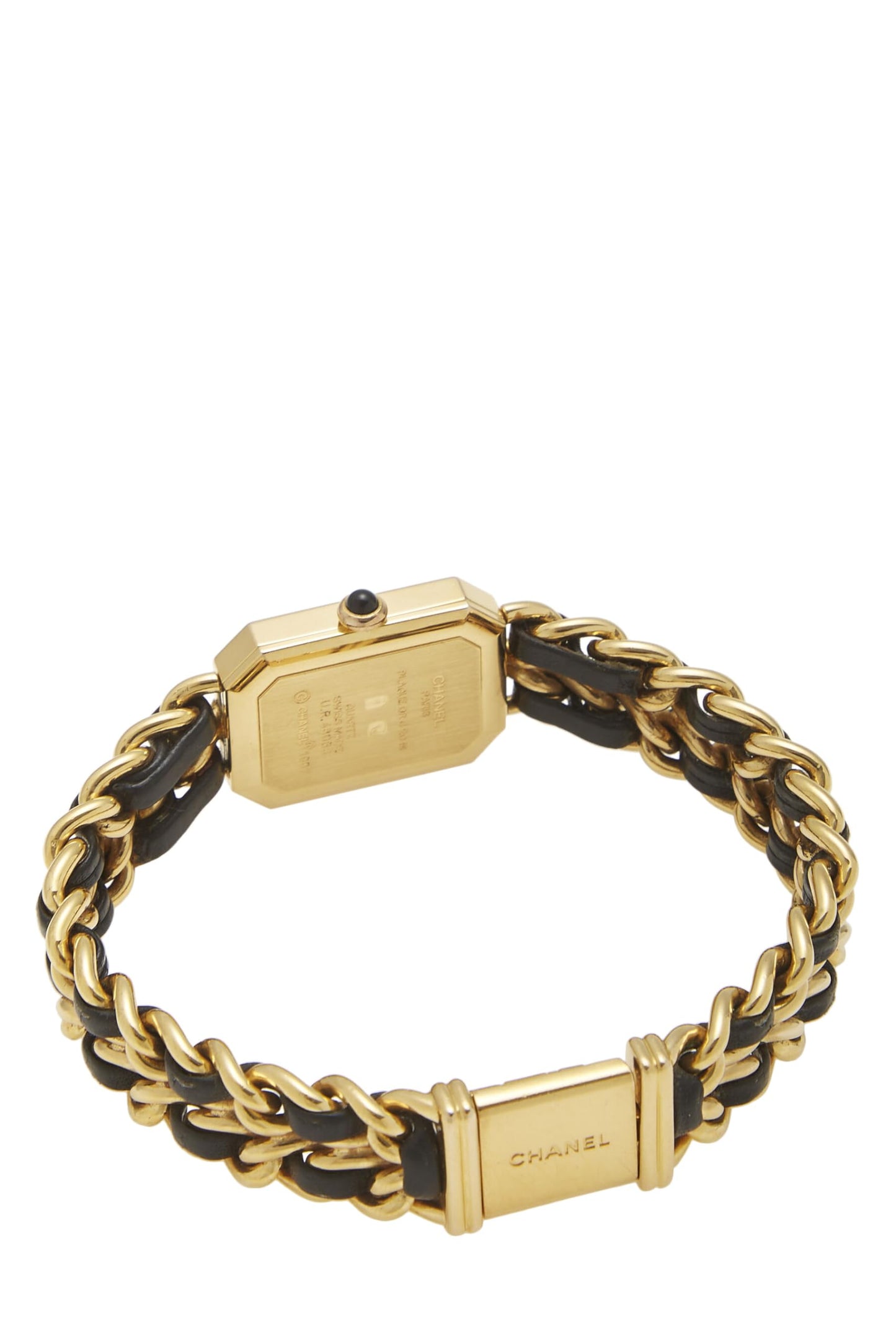 Chanel,  Gold & Black Leather Premiere Watch XL, Black