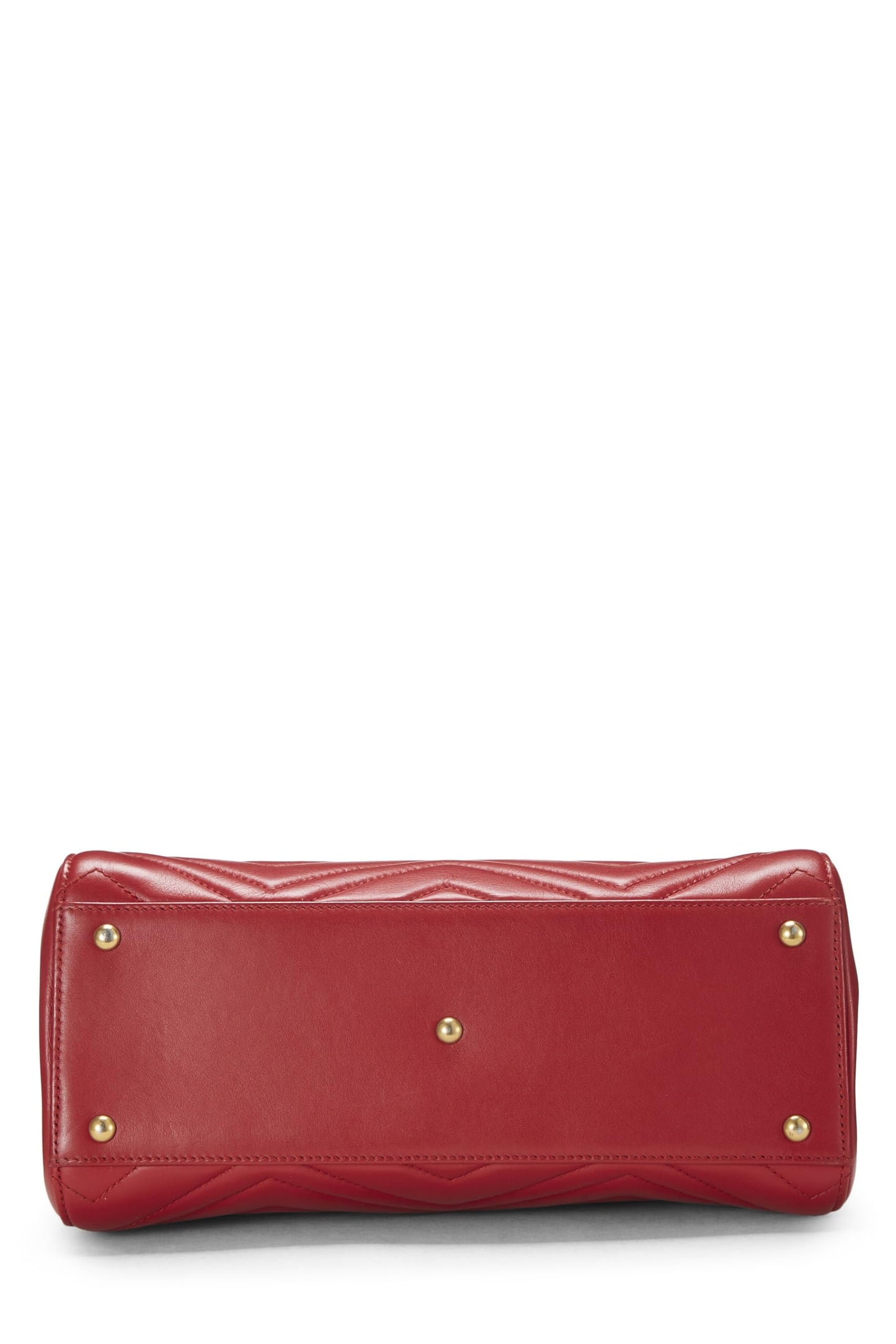 Gucci, Red Leather GG Marmont Top Handle Bag Small, Red