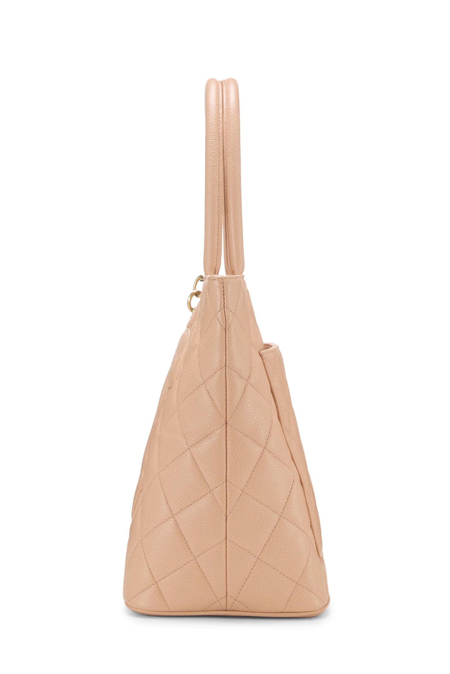 Chanel,  Pink Quilted Caviar Medallion Tote, Pink