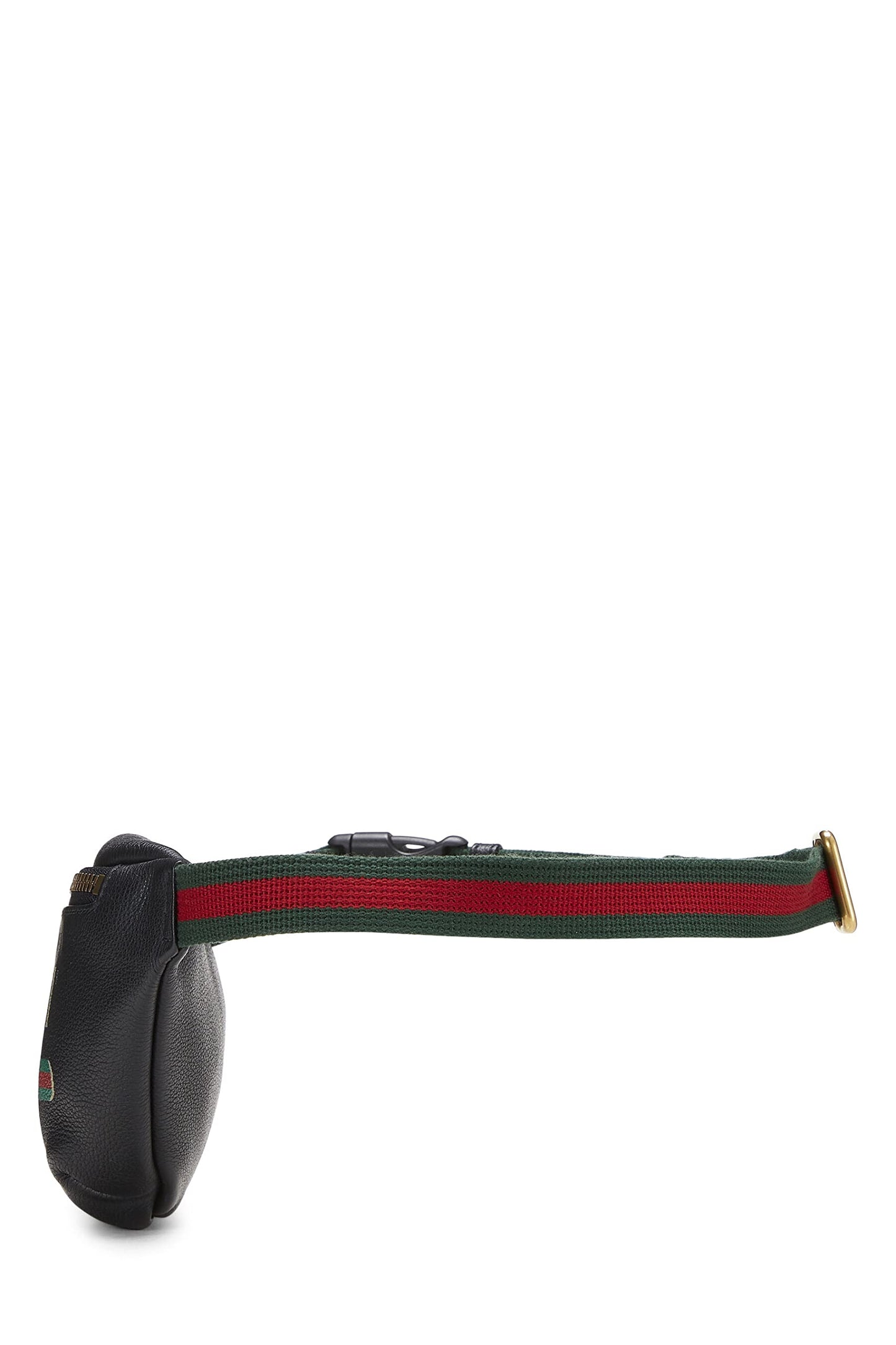 Gucci, Black Leather Logo Printed Belt Bag Small, Black