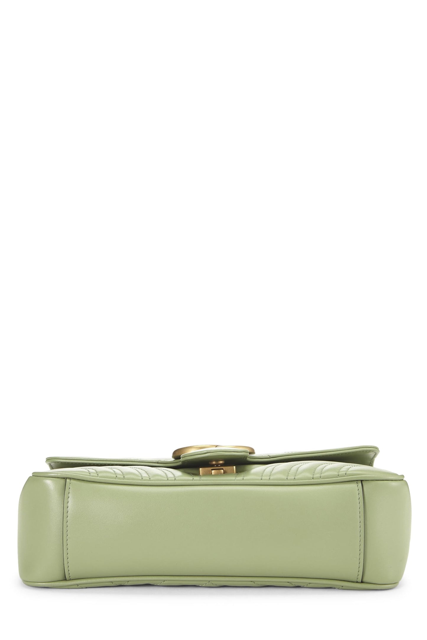 Gucci, Green Leather Torchon GG Marmont Shoulder Bag Small, Green