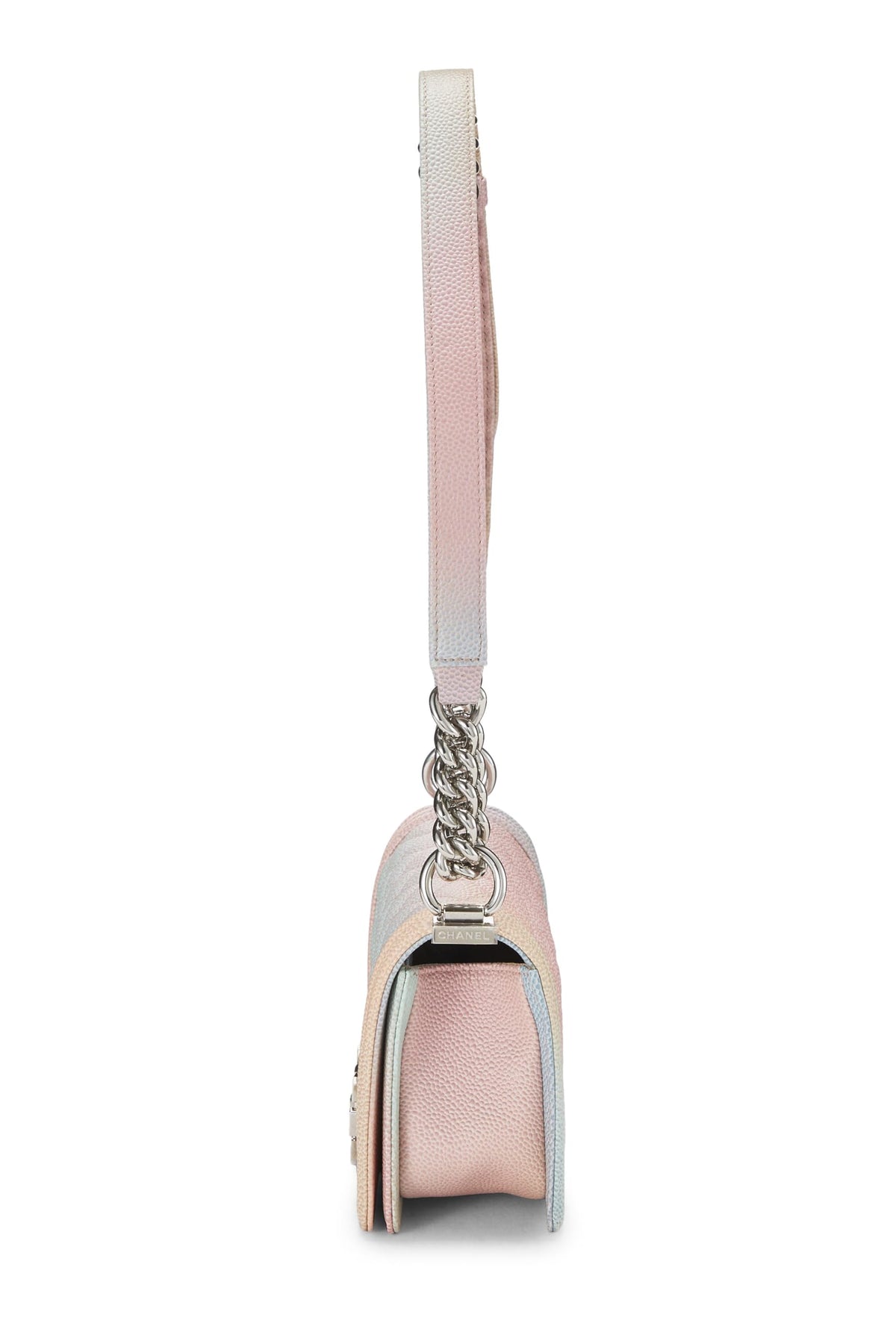 Chanel,  Rainbow Quilted Caviar Boy Bag Small, Pink