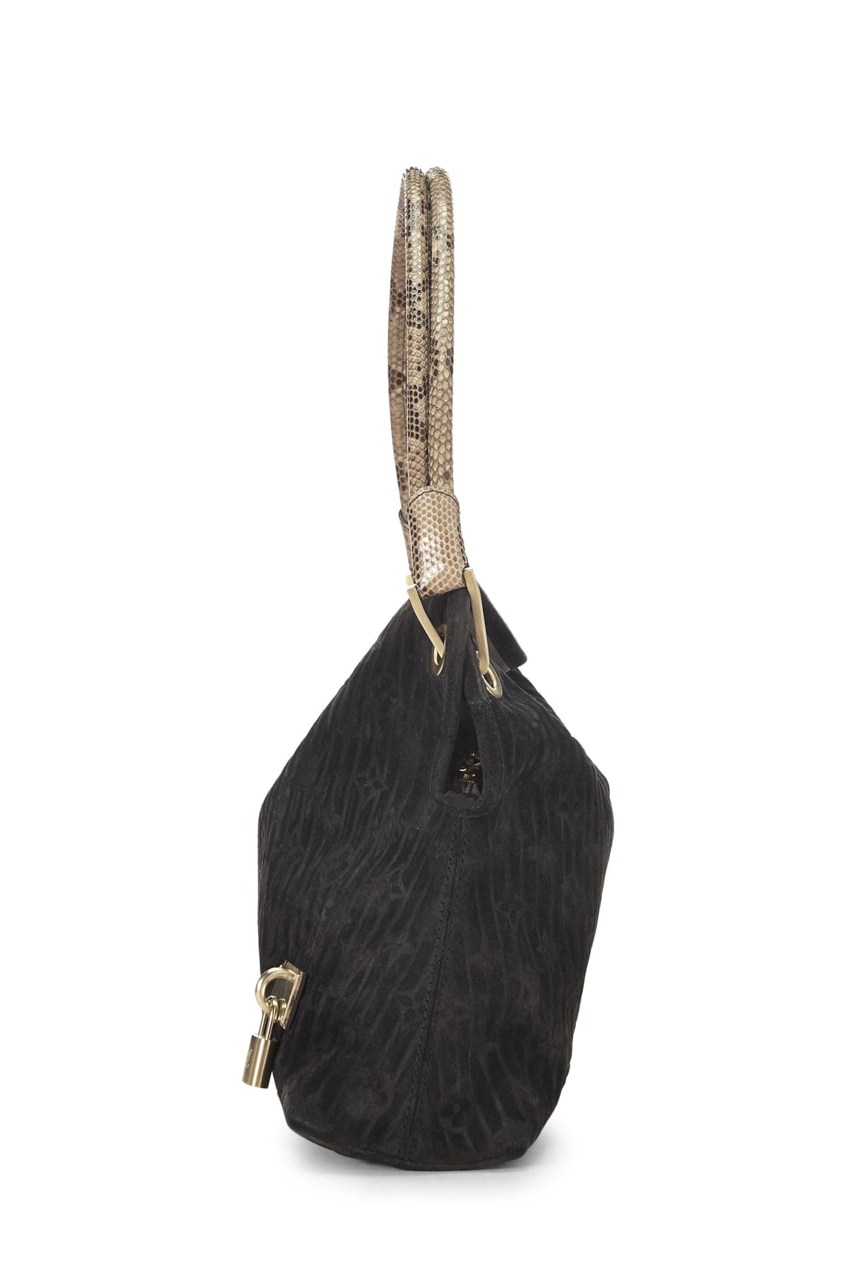Louis Vuitton,  Black Suede Whisper PM, Black