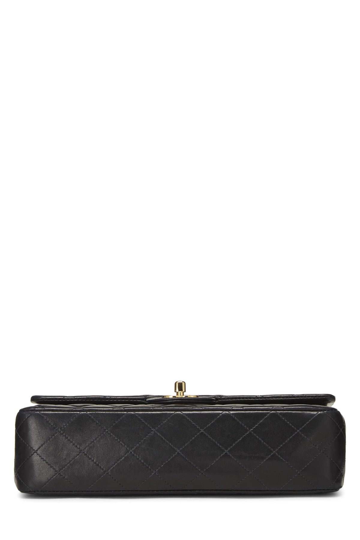 Chanel,  Black Quilted Lambskin Classic Double Flap Medium, Black