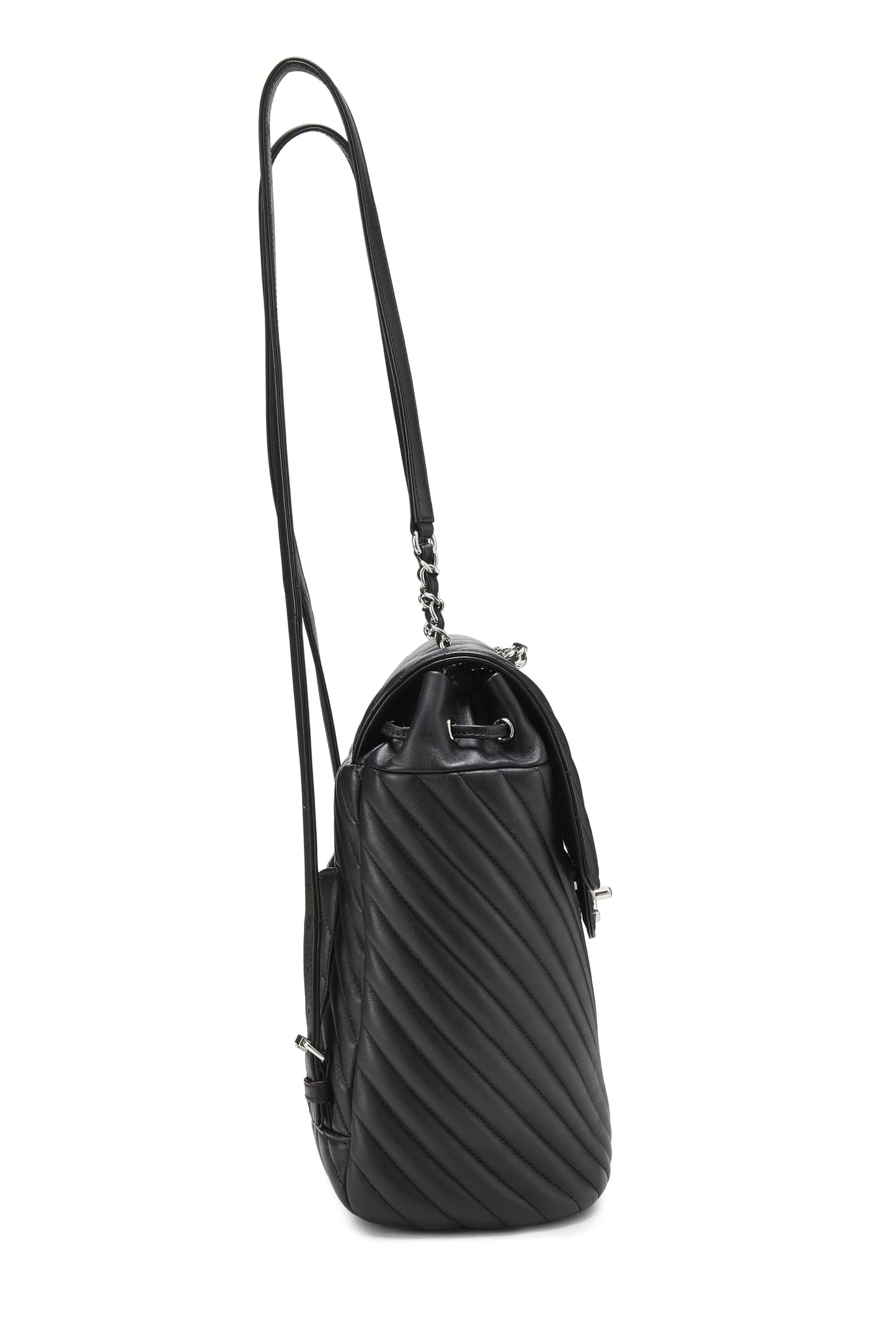 Chanel,  Black Chevron Lambskin Urban Spirit Backpack, Black