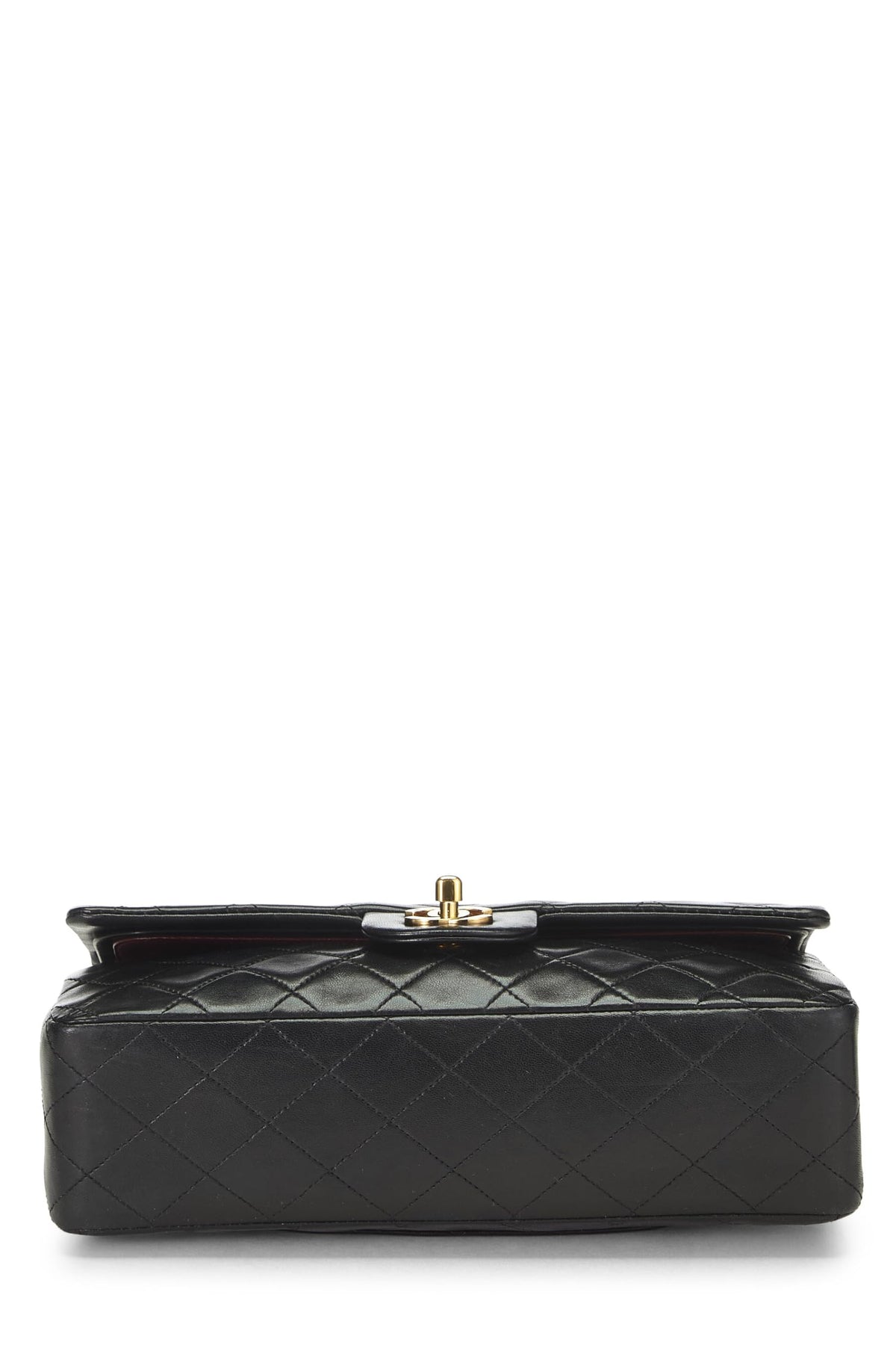 Chanel,  Black Quilted Lambskin Classic Double Flap Medium, Black