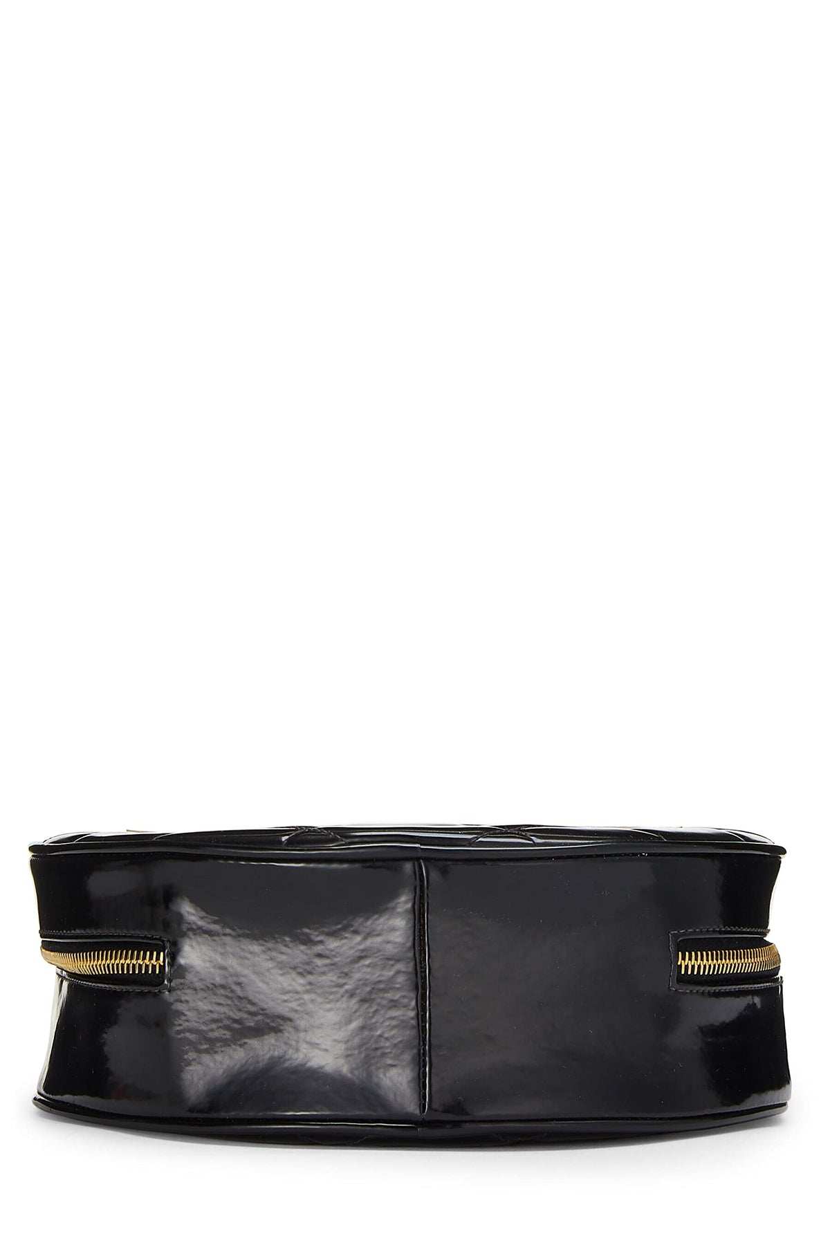 Chanel,  Black Quilted Patent Leather Round 'CC' Bag, Black