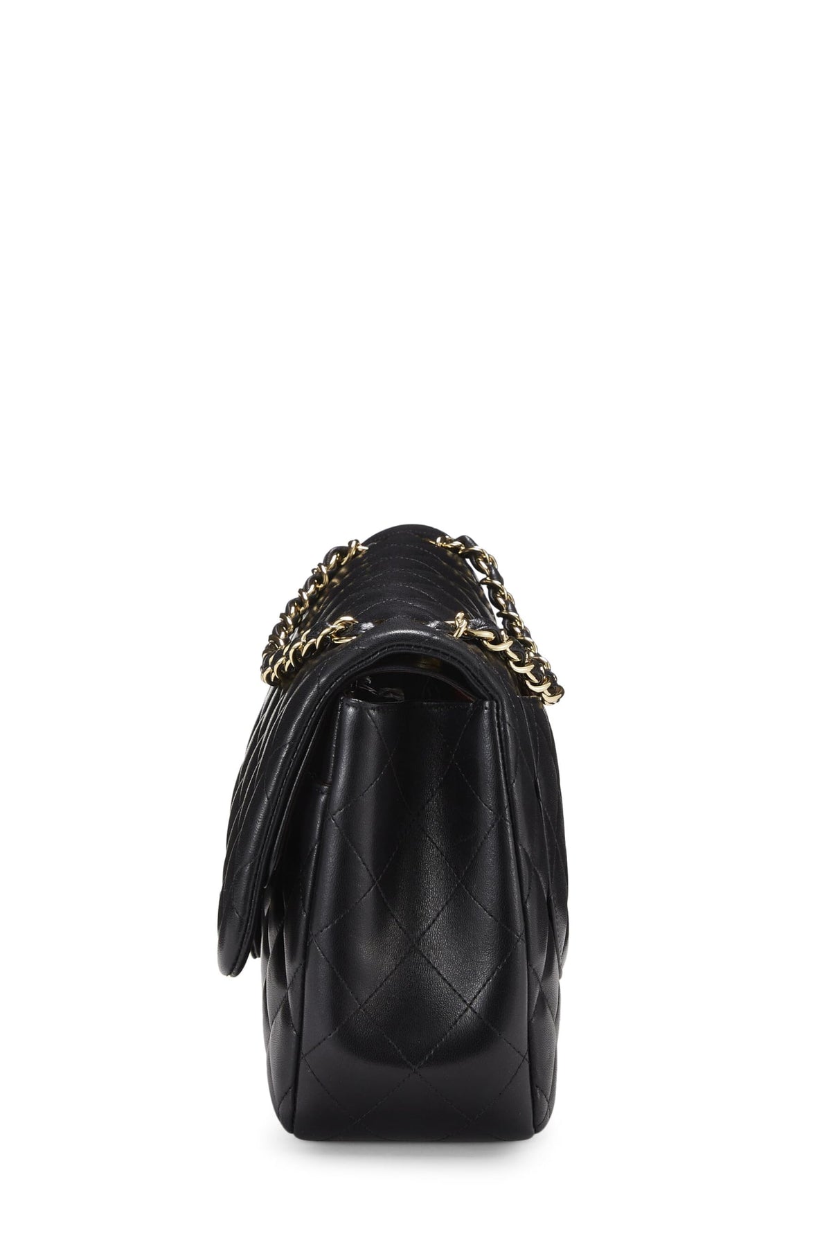 Chanel,  Black Quilted Lambskin New Classic Double Flap Jumbo, Black