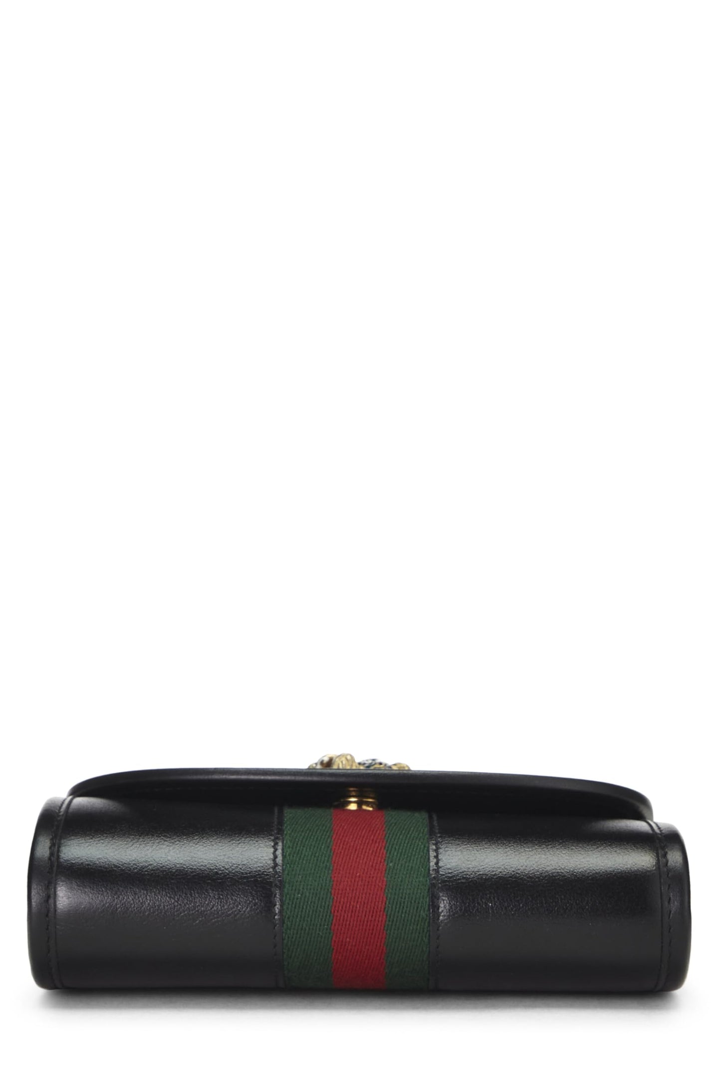 Gucci, Black Leather Web Rajah Shoulder Bag Mini, Black