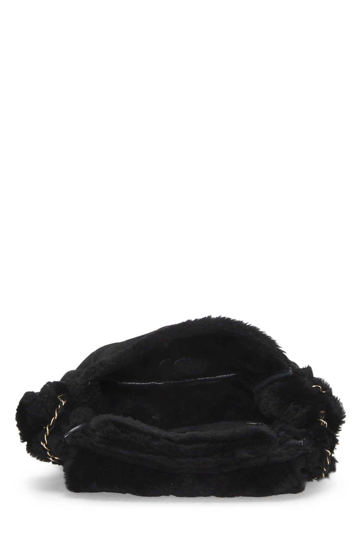 Chanel,  Black Shearling Shoulder Bag Small, Black