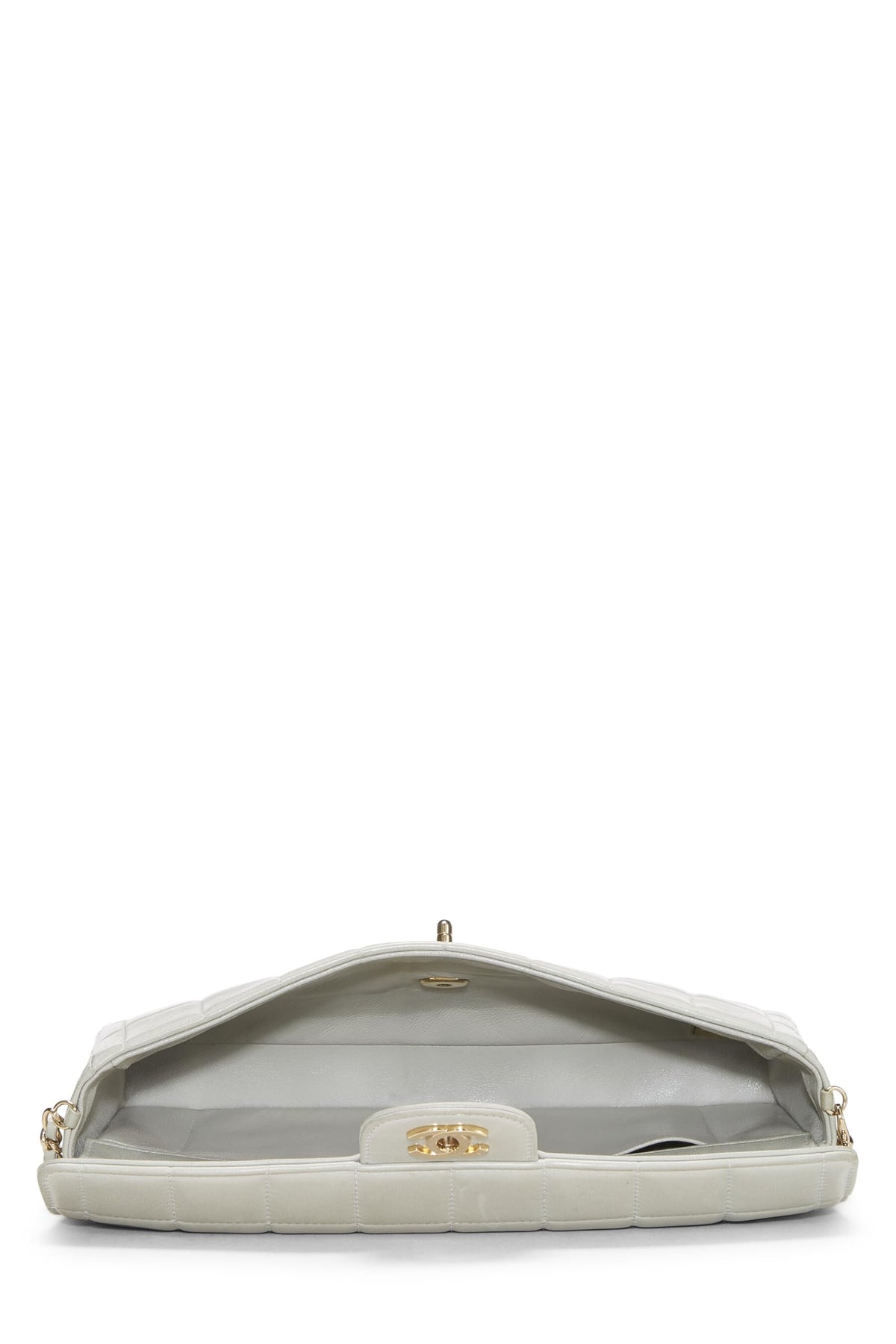 Chanel,  Blue Lambskin Leather Chocolate Bar Half Flap Medium, Blue