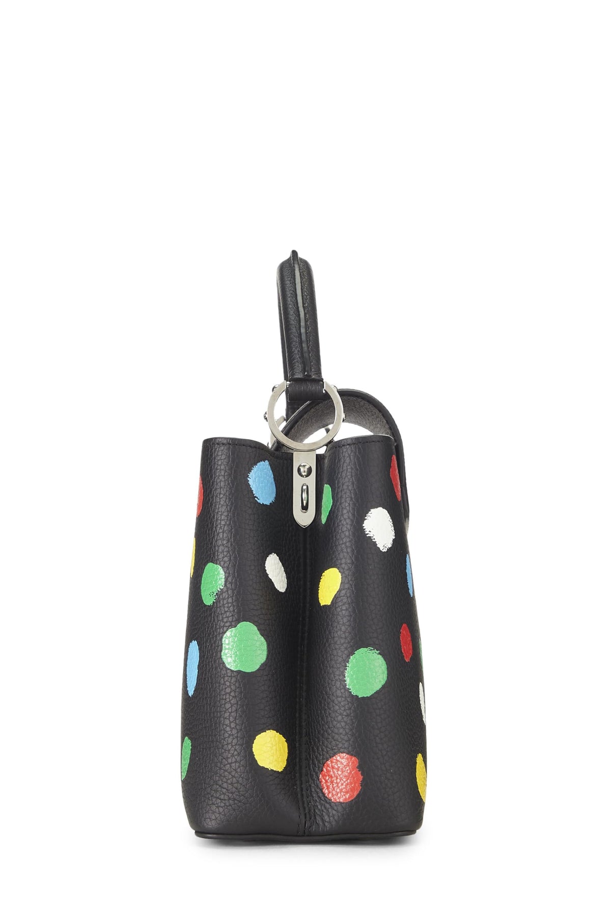 Louis Vuitton,  LV x YK Black & White Taurillon Capucines MM, Black