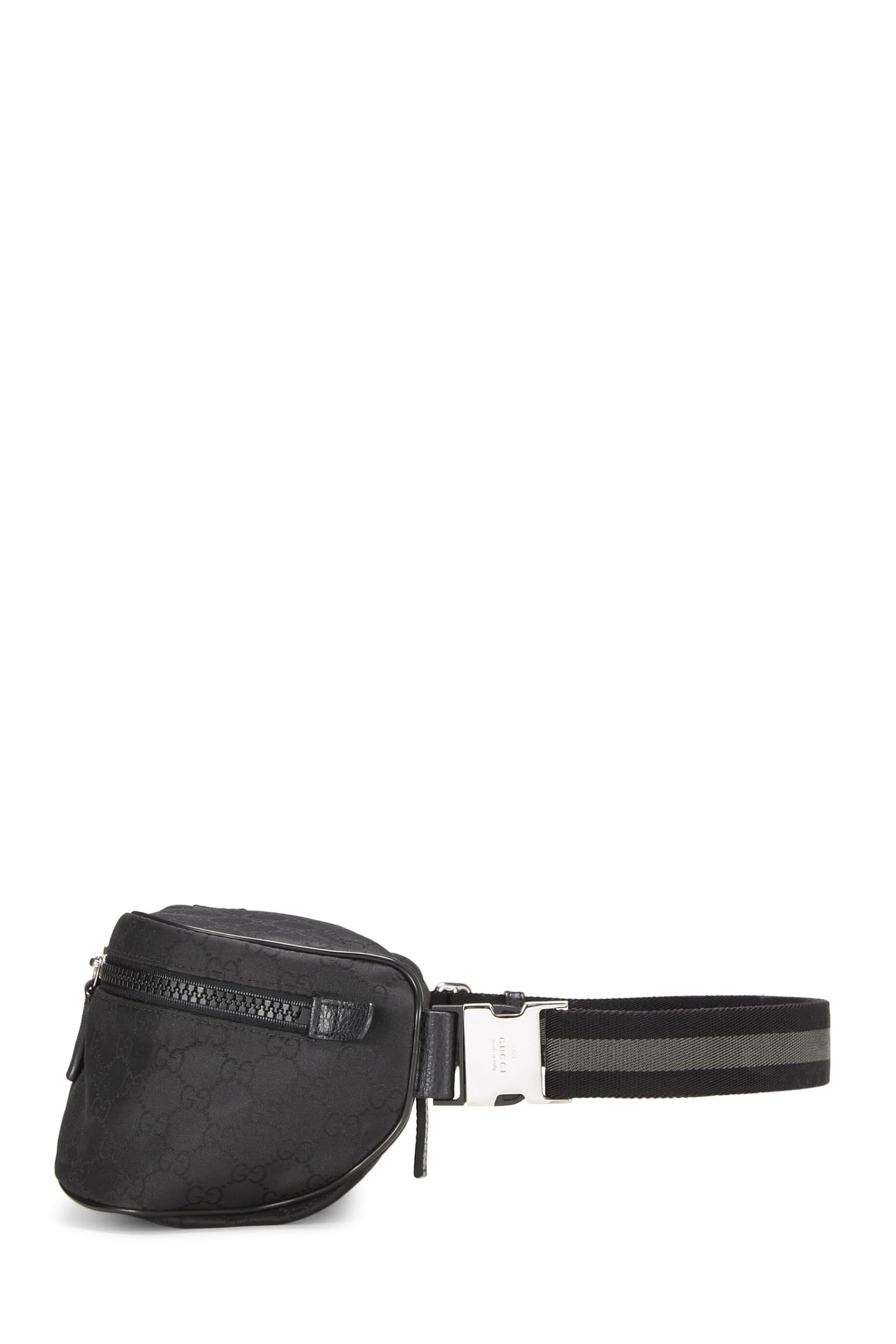 Gucci, Black Original GG Nylon Zip Waist Pouch, Black