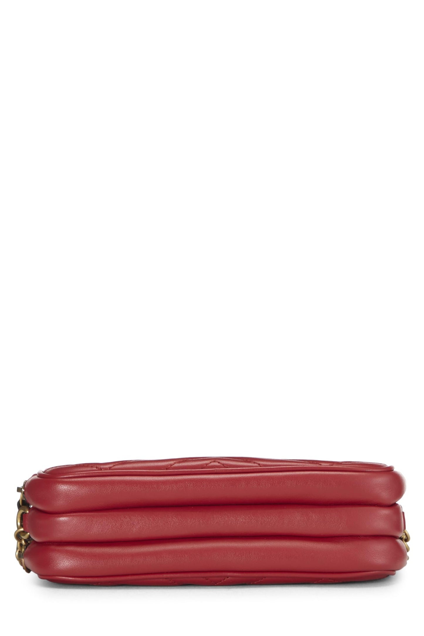 Gucci, Red Leather GG Marmont Shoulder Bag, Red