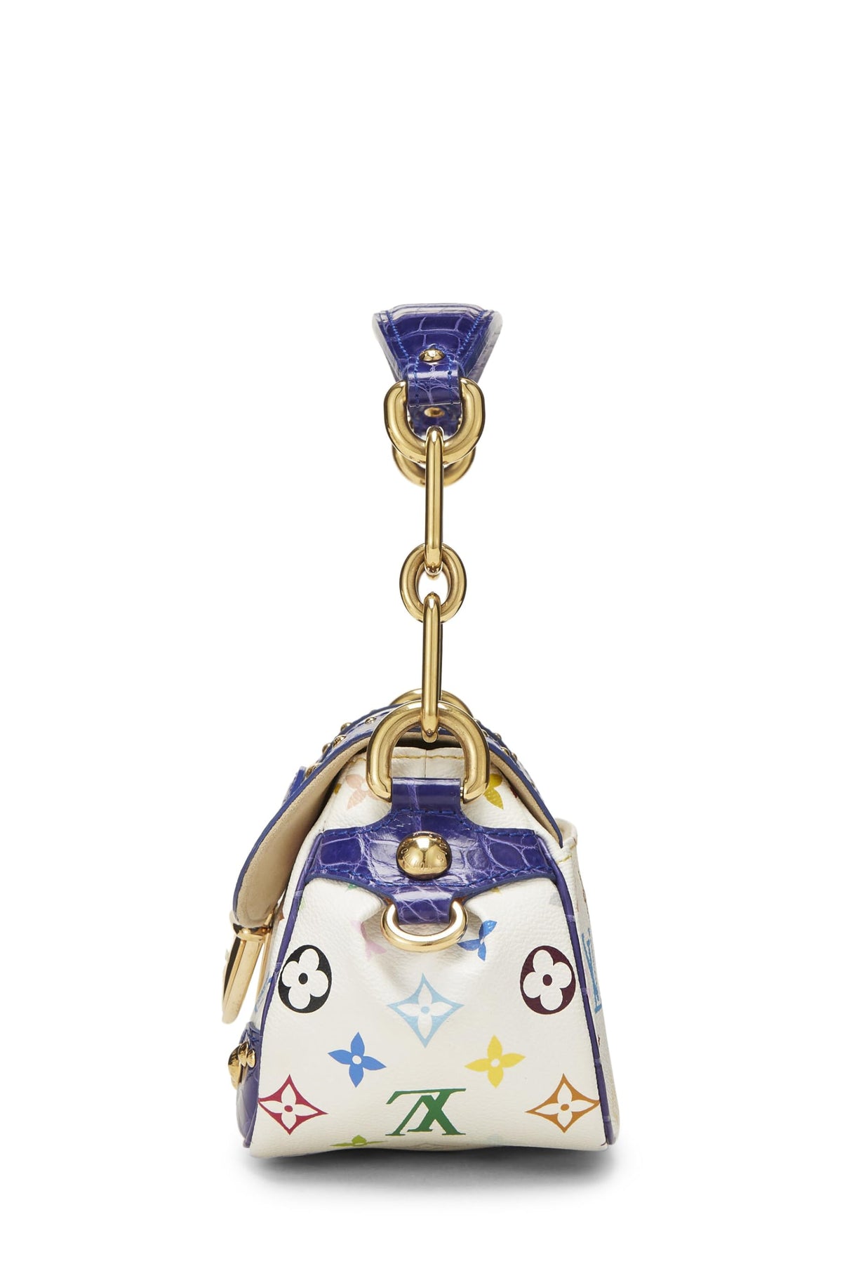 Louis Vuitton,  Takashi Murakami x Louis Vuitton White Monogram Multicolore Croc Marilyn, Blue