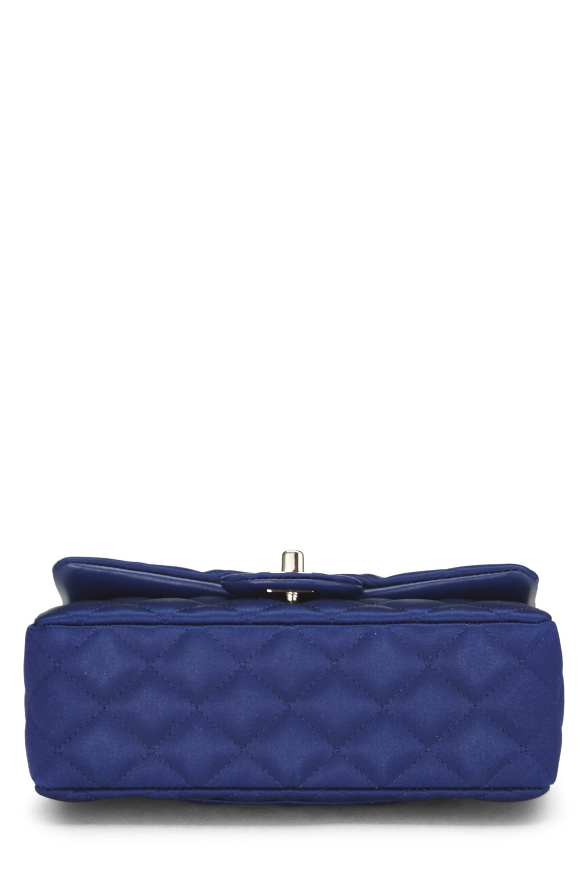 Chanel,  Navy Satin Rectangular Flap Small, Navy