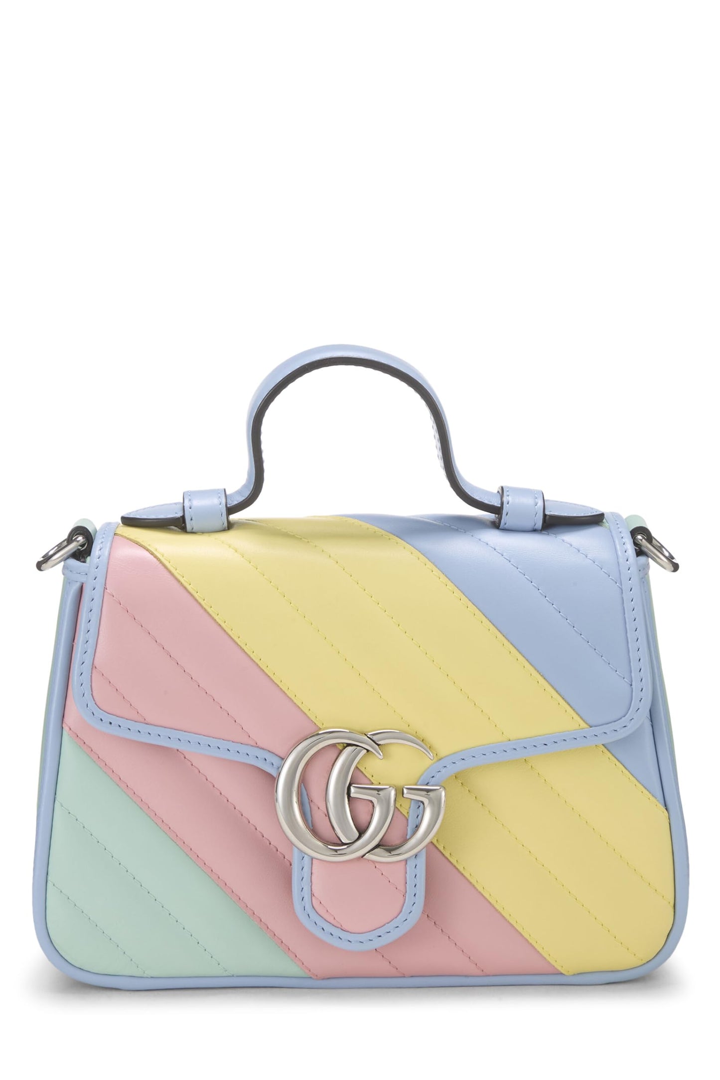 Gucci, Multicolor Leather Marmont Top Handle Flap Bag Mini, Multi