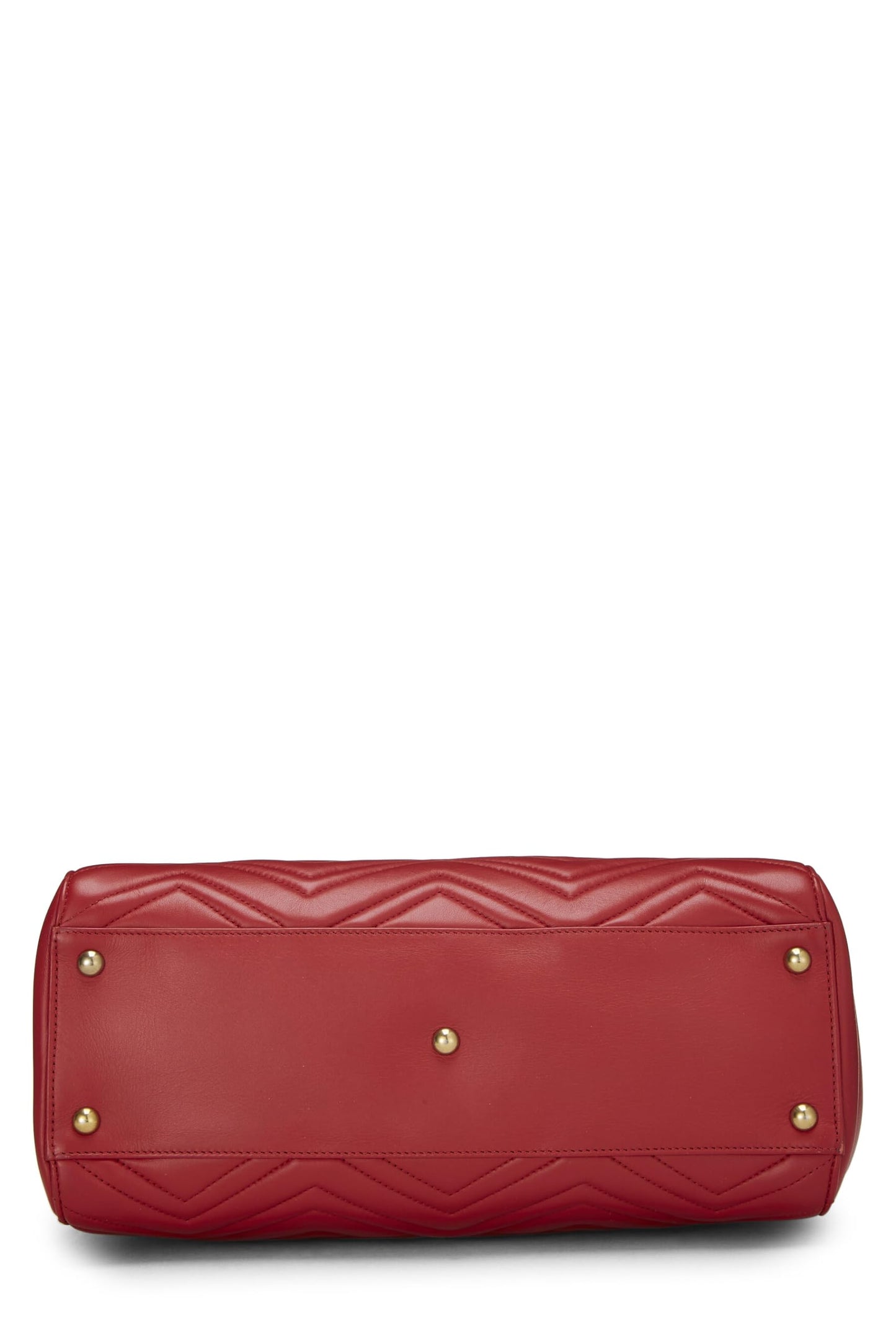 Gucci, Red Leather GG Marmont Top Handle Bag Medium, Red