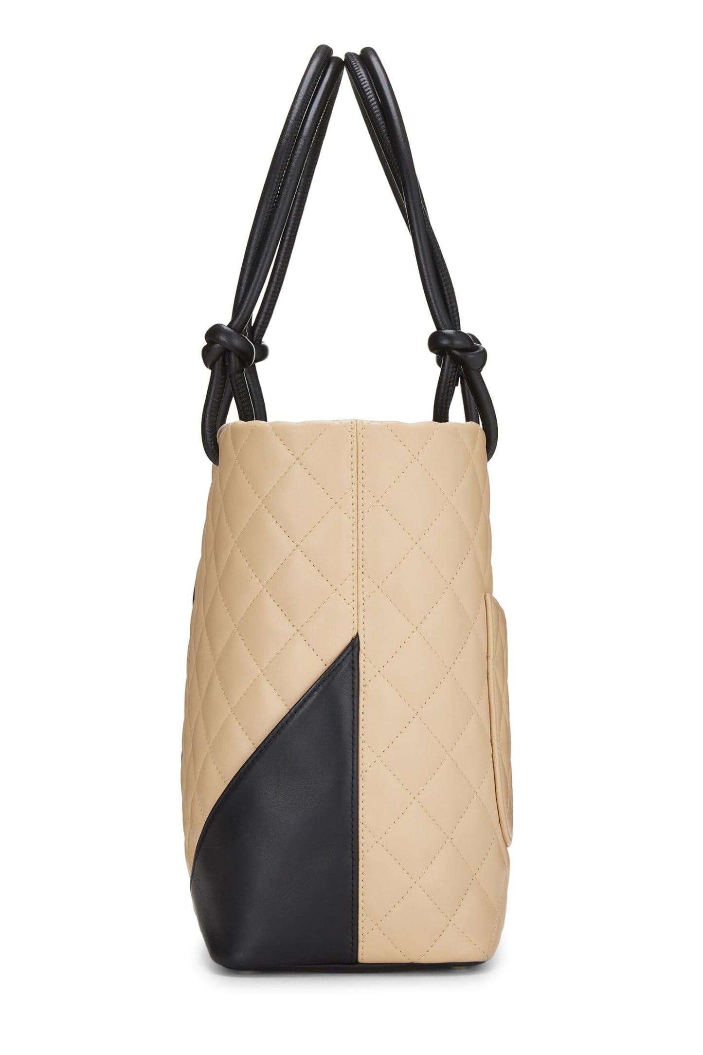 Chanel,  Beige Quilted Calfskin Cambon Ligne Tote Small, Beige