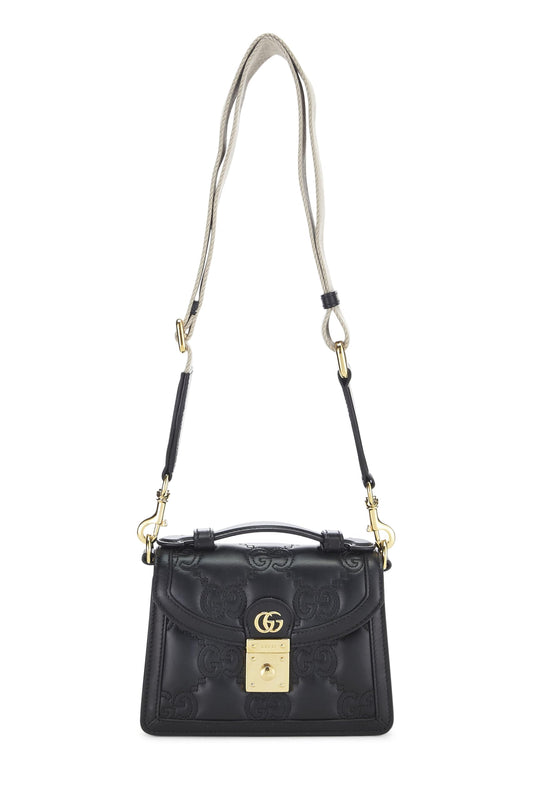 Gucci, Black GG Matelassé Leather Top Handle Small, Black