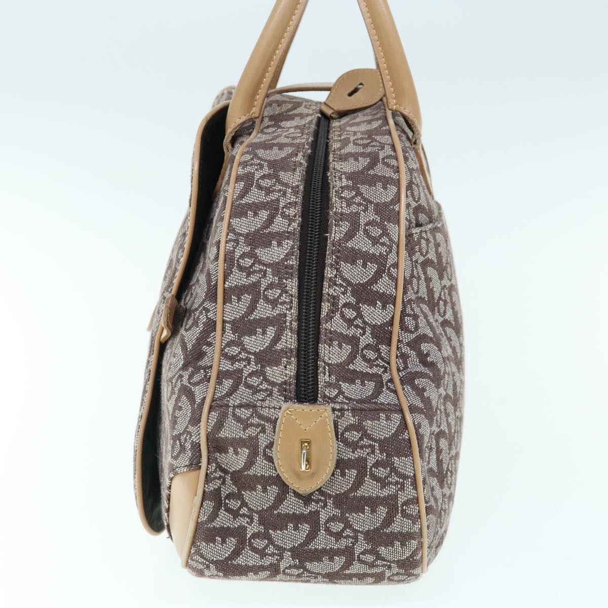 CHRISTIAN DIOR Trotter Canvas Hand Bag Beige Brown Auth 62094