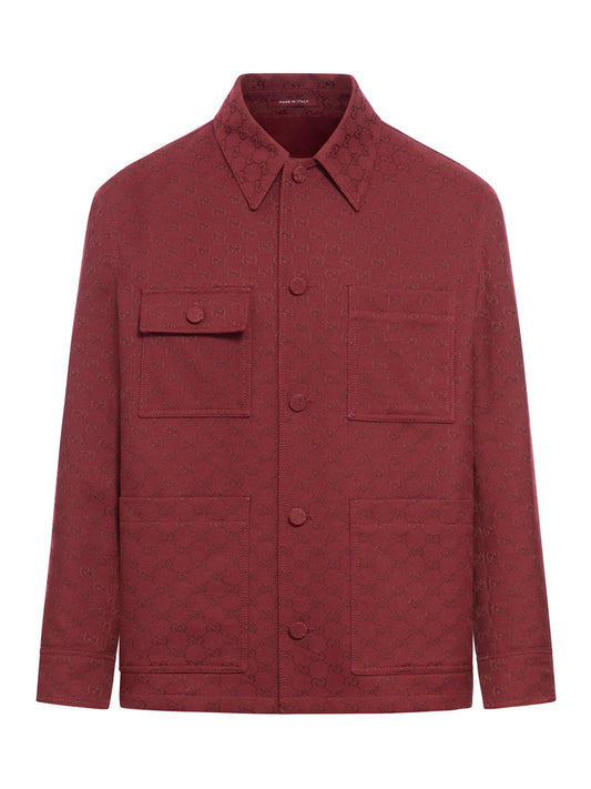 Gucci Men Gg Mixed Cotton Jacket