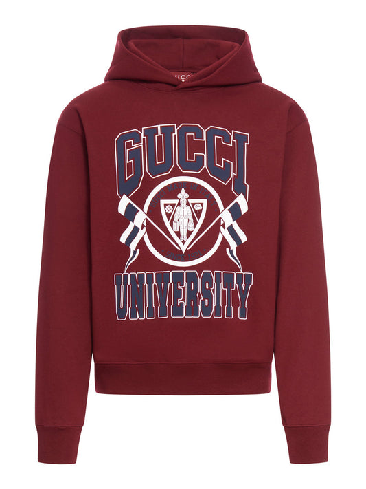 Gucci Men Cotton Jersey Printed Hooded Sweatshirt