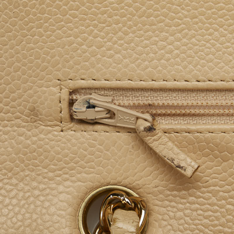 Chanel Matrases 25 Double Flat Chain houlder Bag Beige Caviar S  Chanel