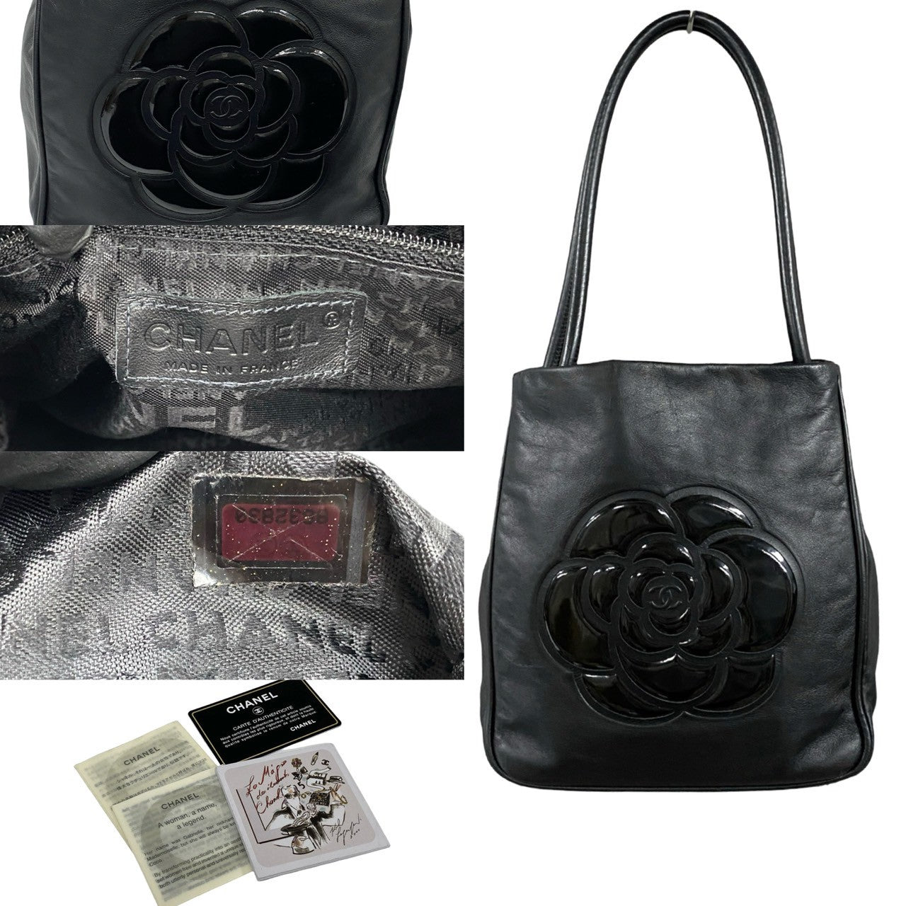 Chanel Camellia Leather Tote Bag